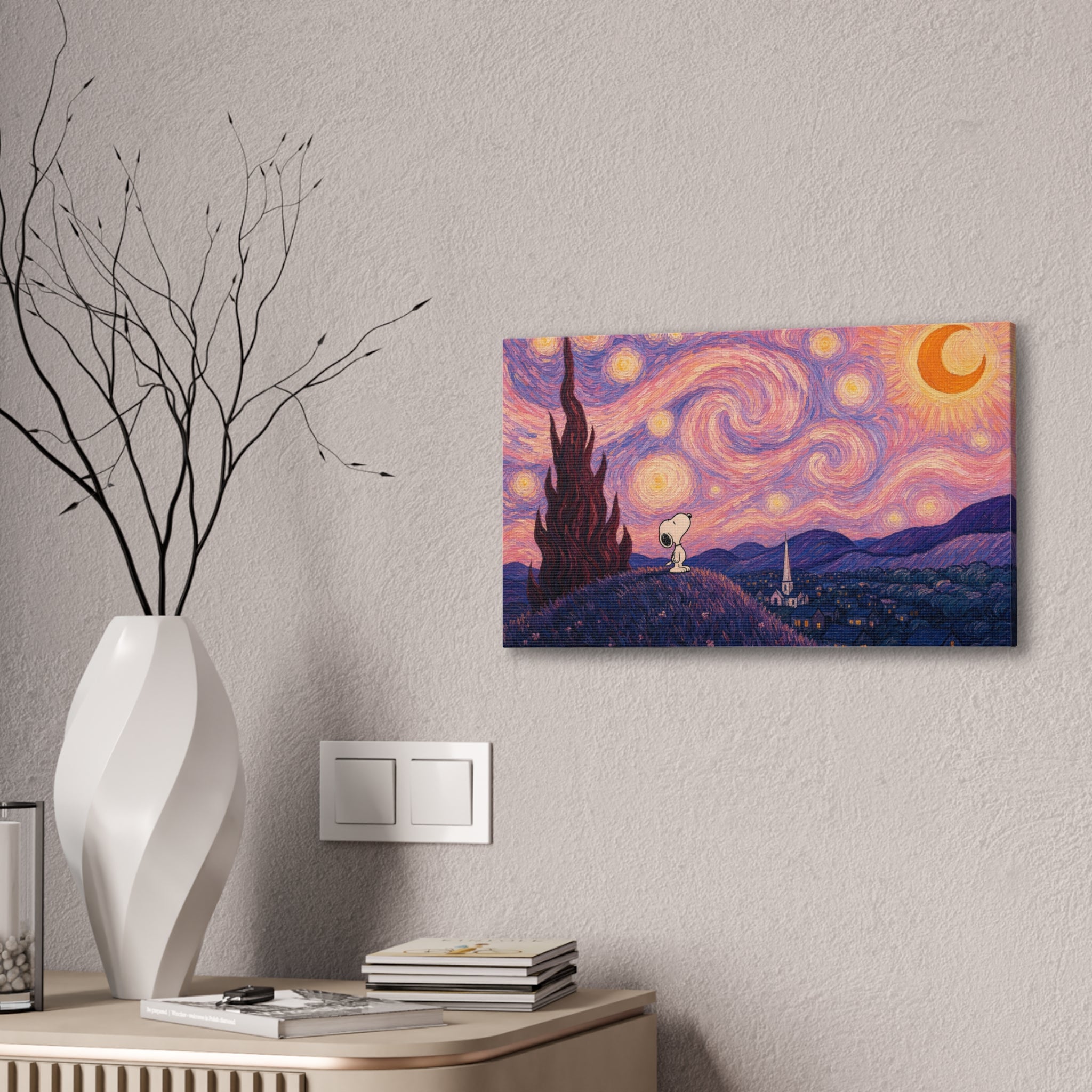 Snoopy Starry Night Canvas