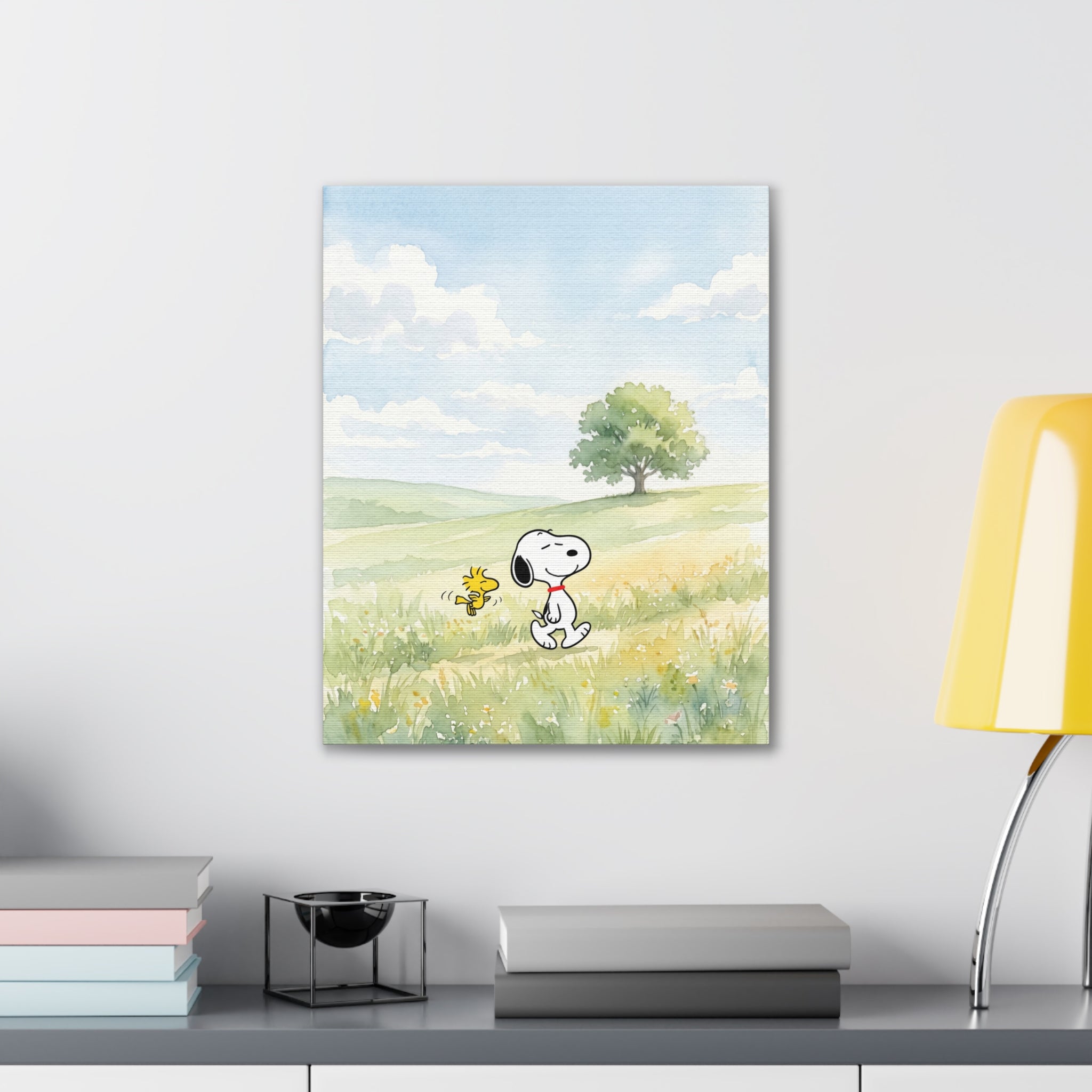 Snoopy and Woodstock Meadow Canvas