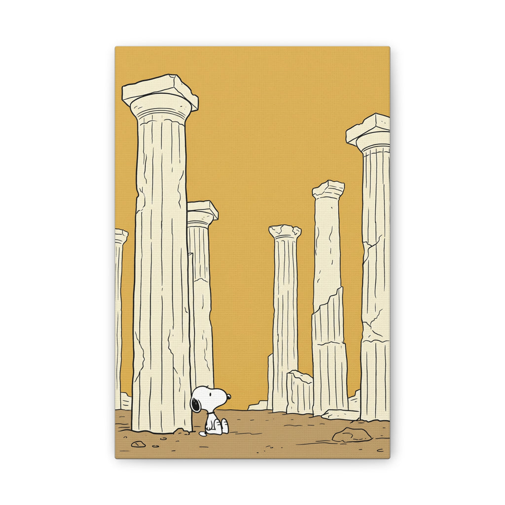 Snoopy among Ancient Columns Canvas
