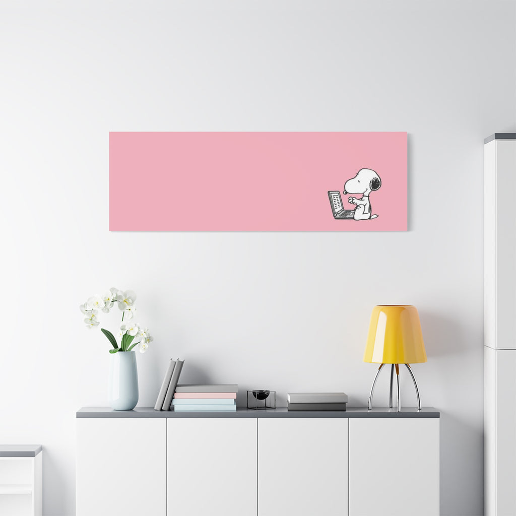 Snoopy on Laptop Canvas