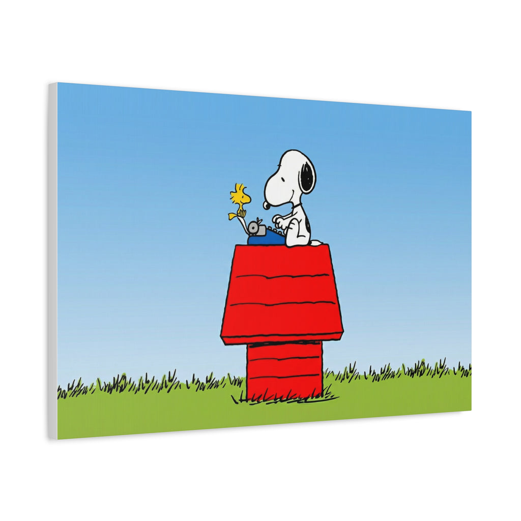 Snoopy on Red Doghouse Canvas