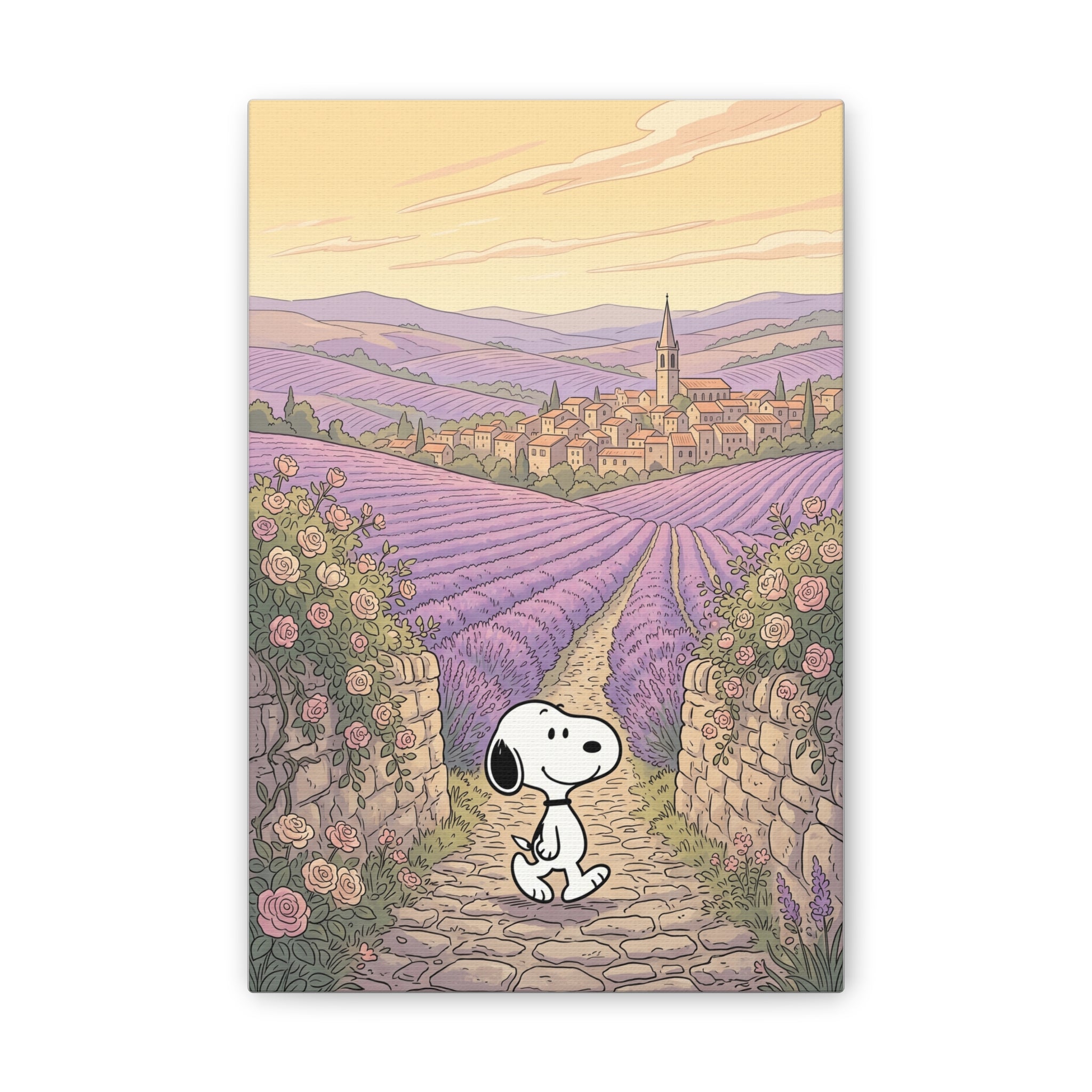 Snoopy in Lavender Fields Canvas