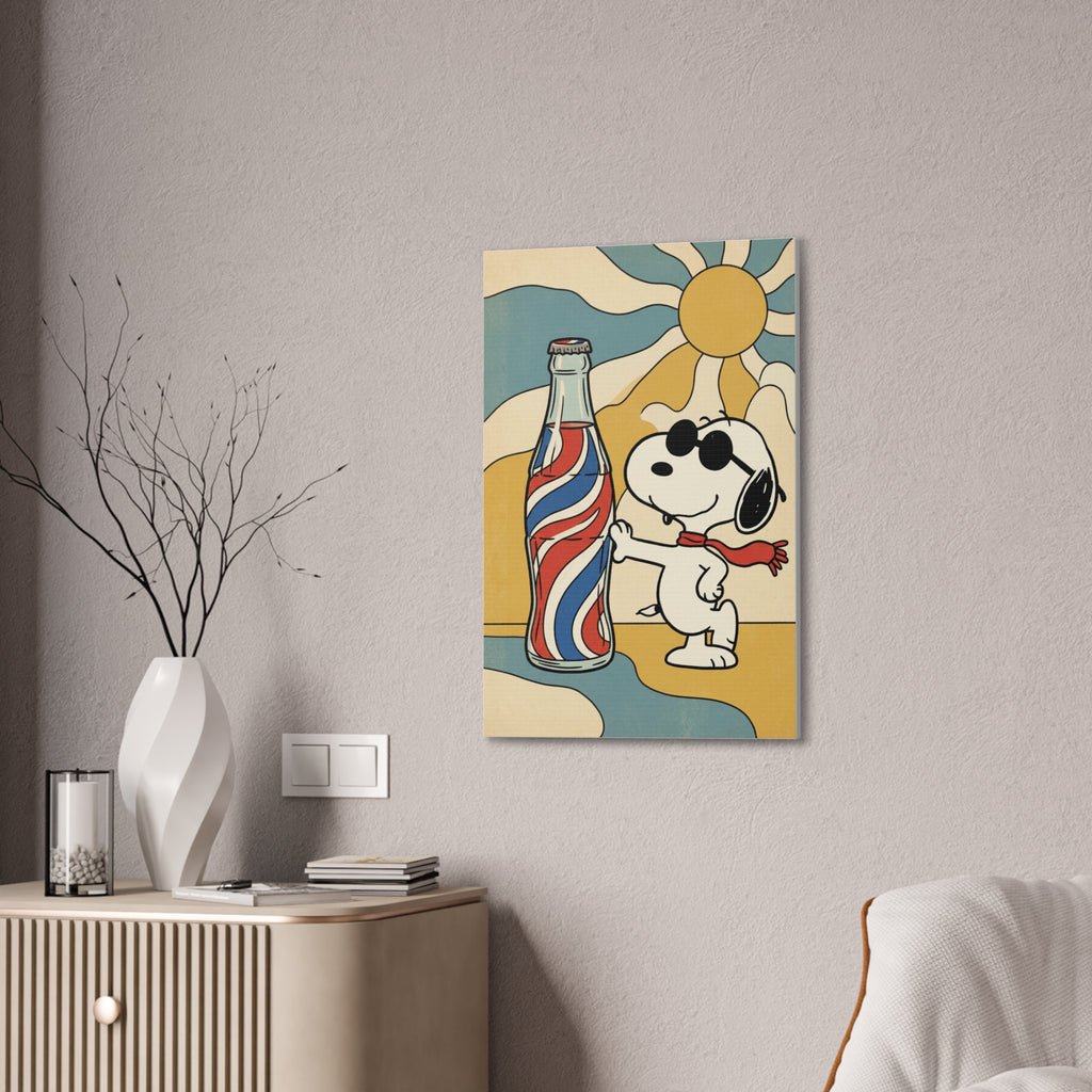Retro Snoopy Soda Bottle Canvas