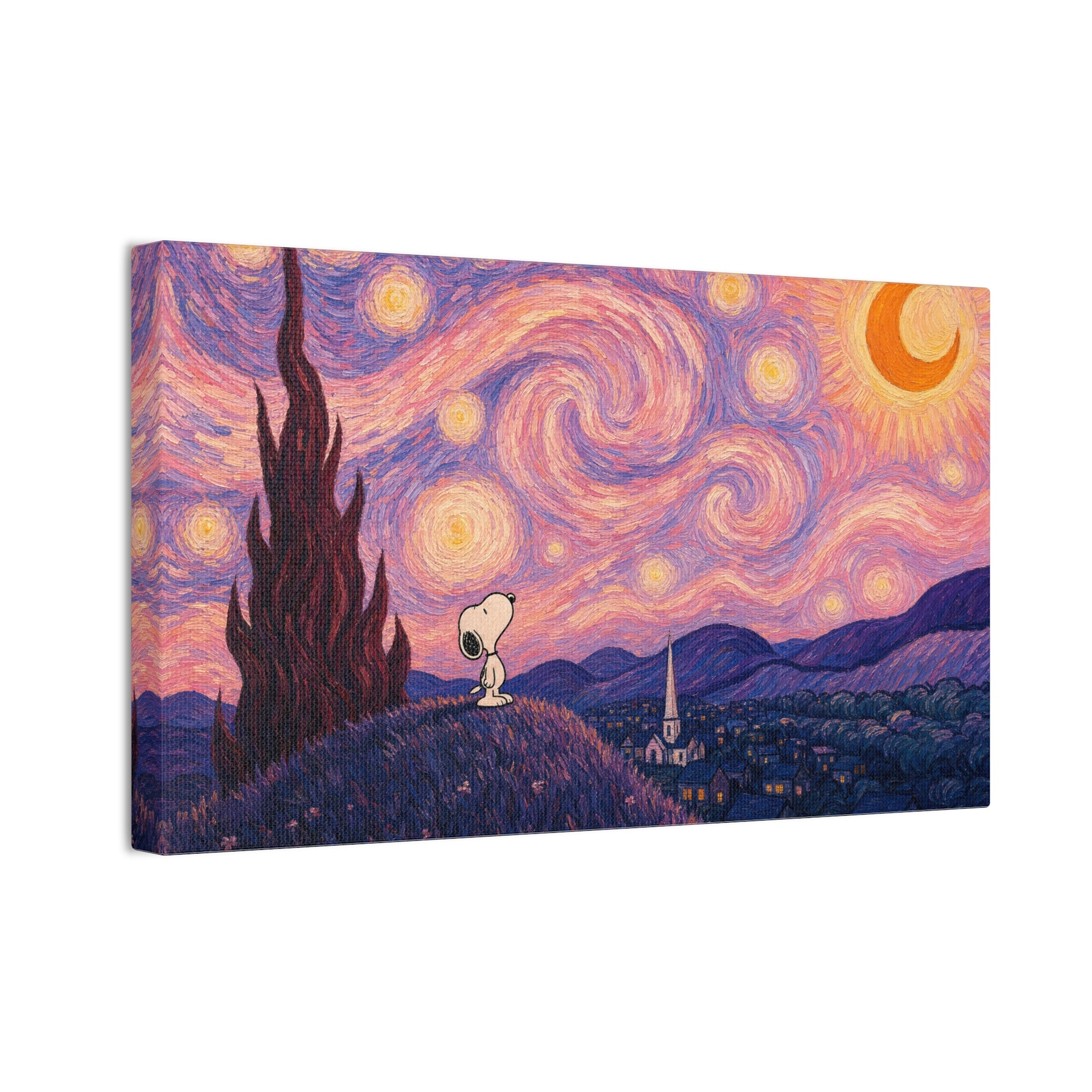 Snoopy Starry Night Canvas