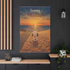 Snoopy Beach Sunset Canvas