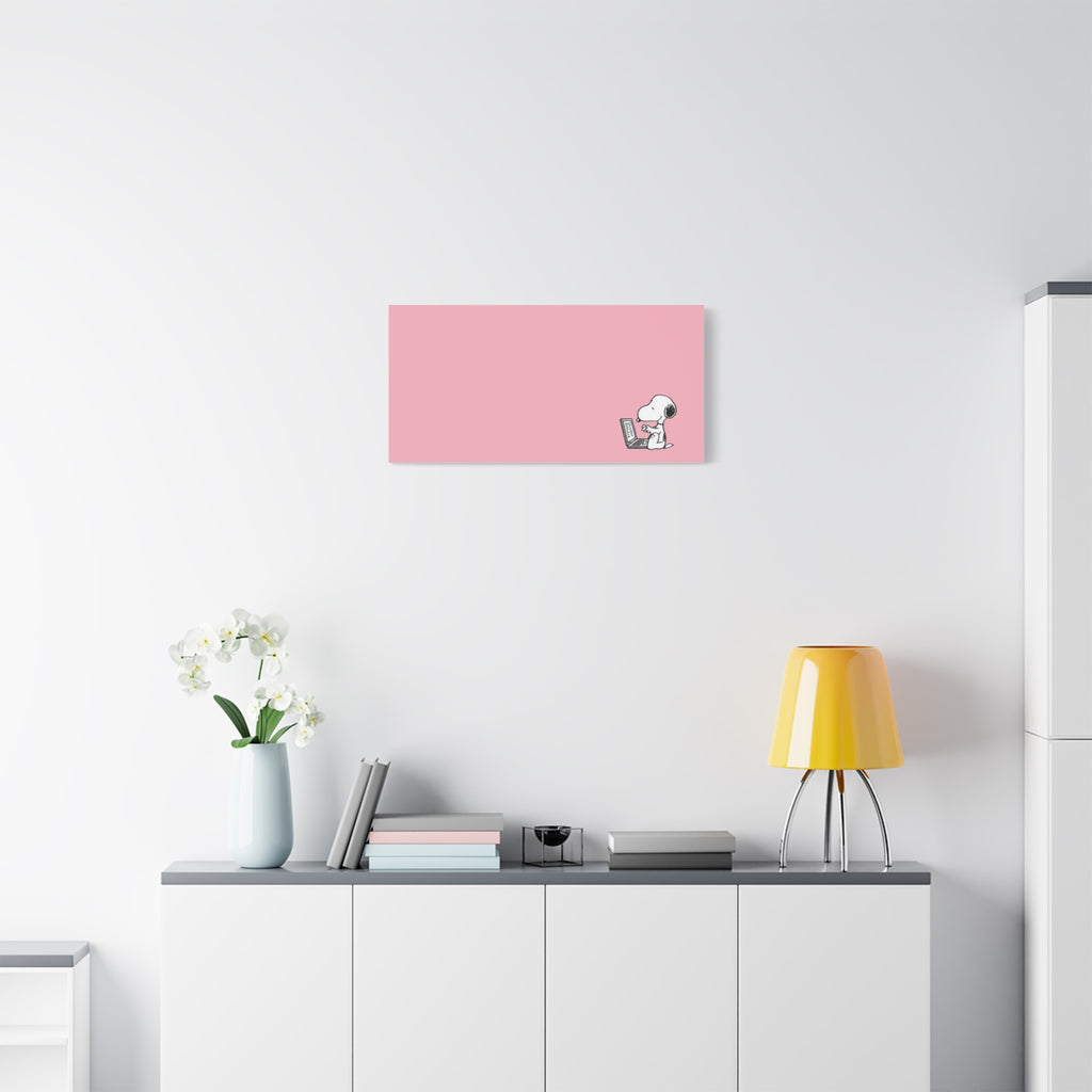 Snoopy on Laptop Canvas