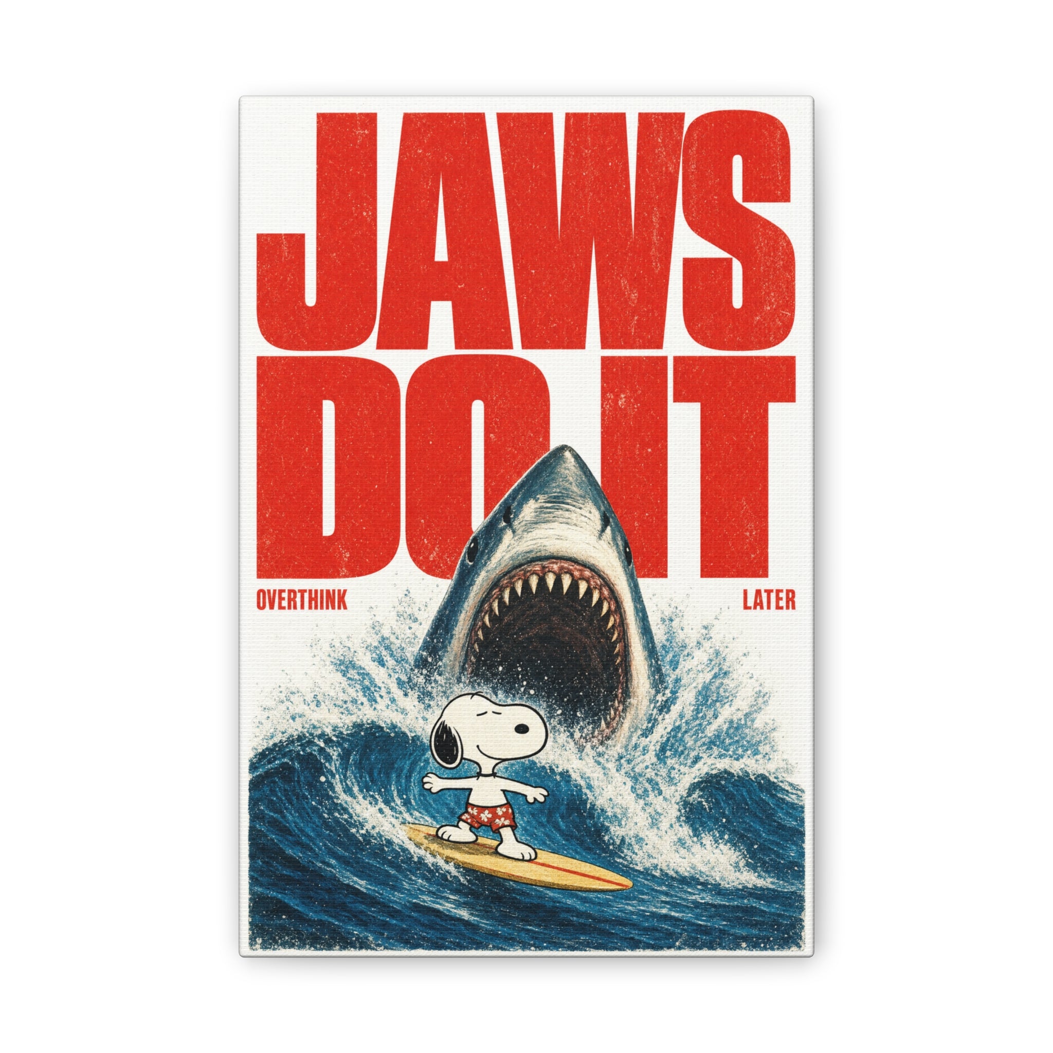 Shark Surf Illustration Canvas