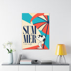 Retro Umbrella Beach Canvas