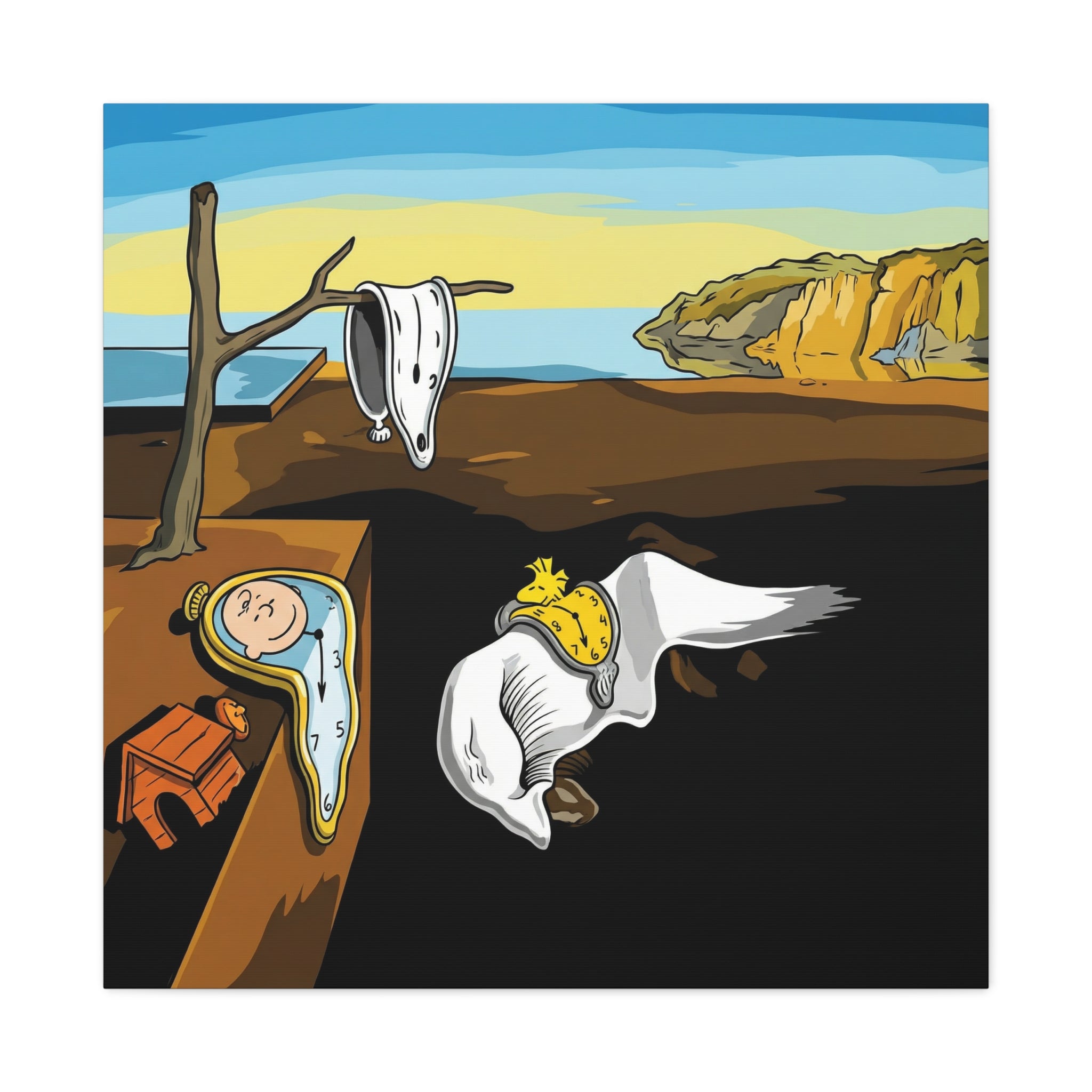 Melting Clocks Snoopy Canvas
