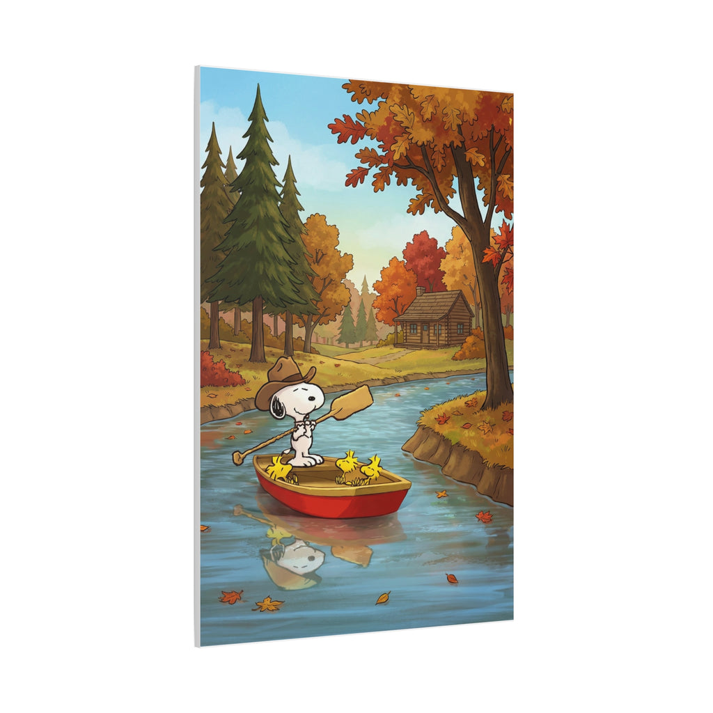 Snoopy Rowboat Autumn Canvas