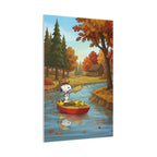 Snoopy Rowboat Autumn Canvas