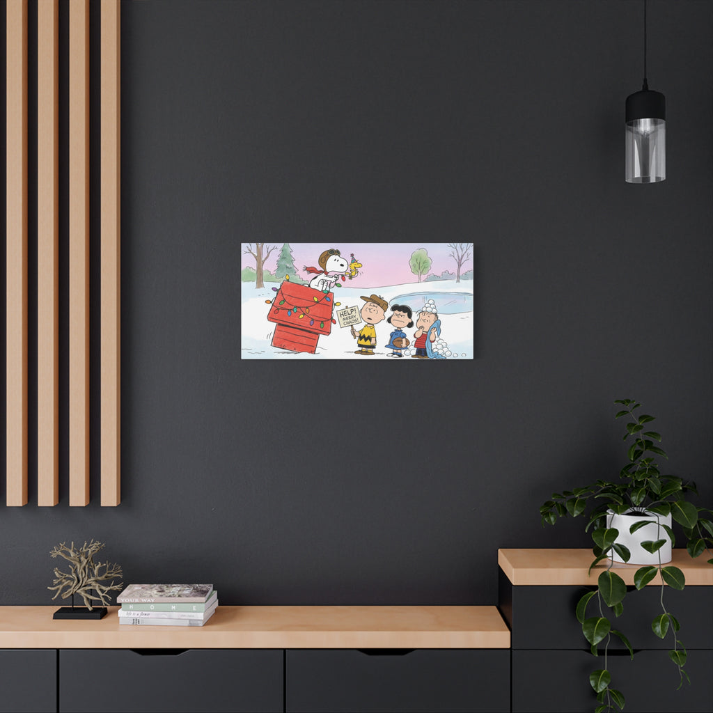 Snoopy Woodstock Holiday Canvas
