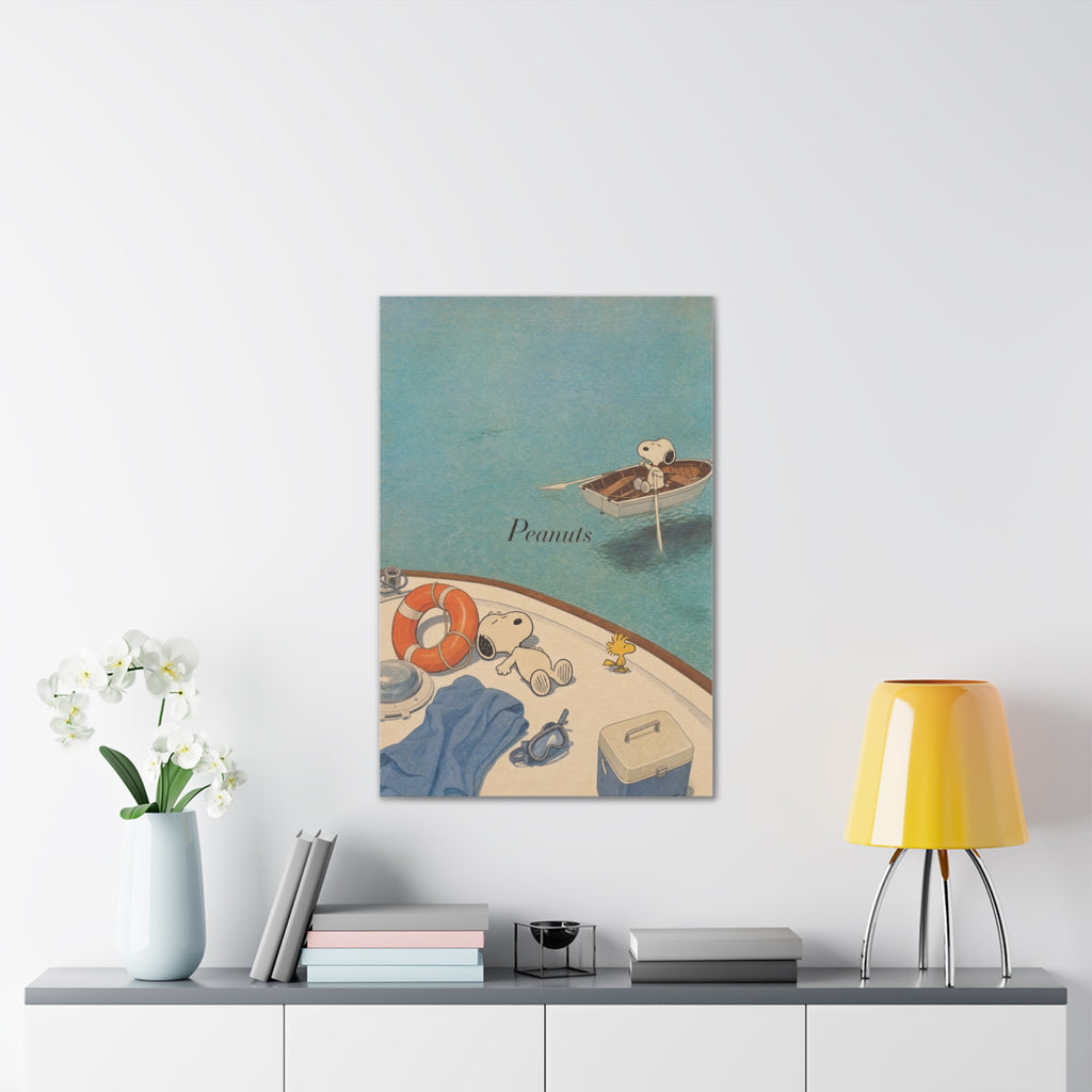 Snoopy Boat Scene Canvas