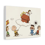 Flying Doghouse Peanuts Characters Canvas