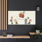 Flying Doghouse Peanuts Characters Canvas