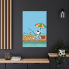 Fishing By Pier Canvas
