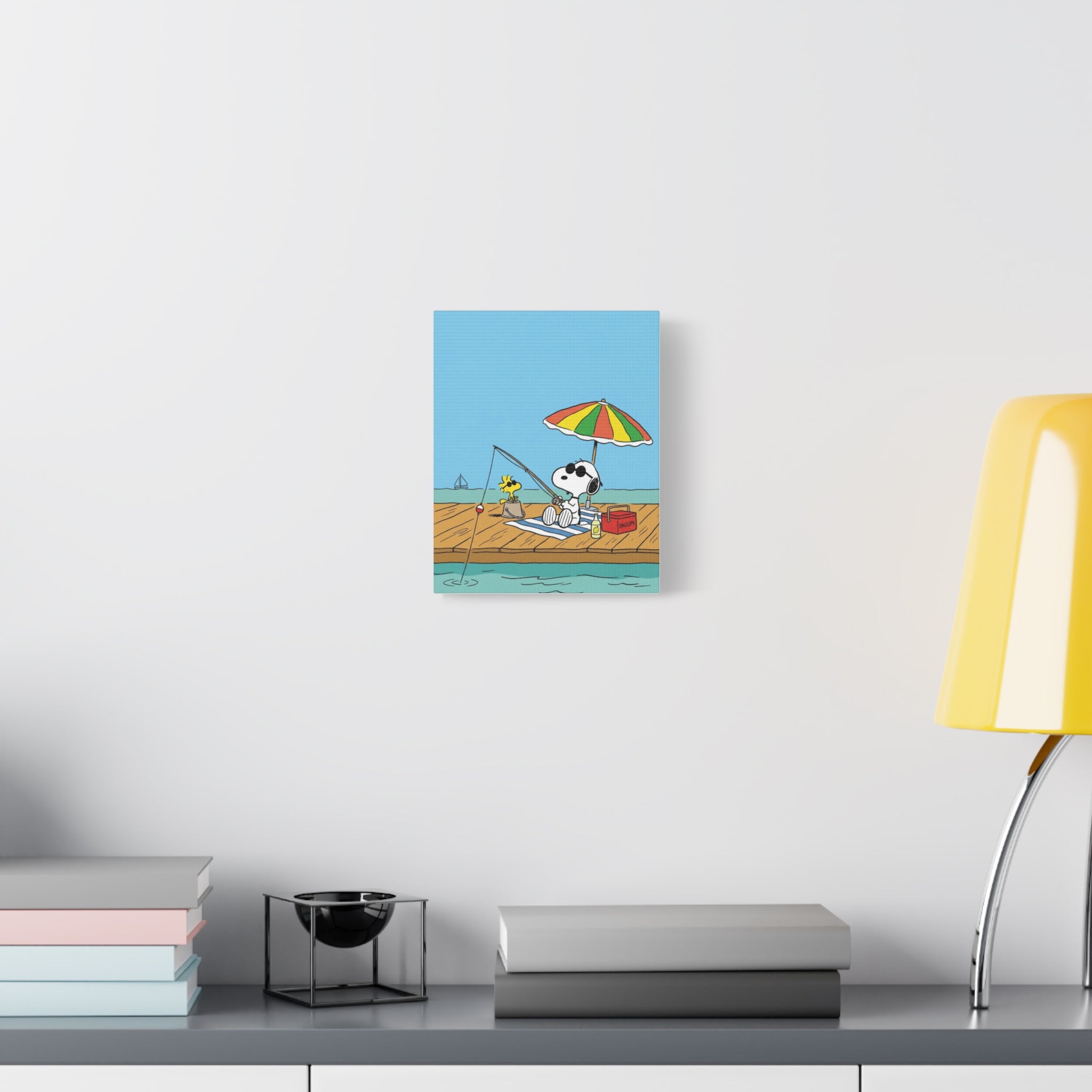 Fishing By Pier Canvas