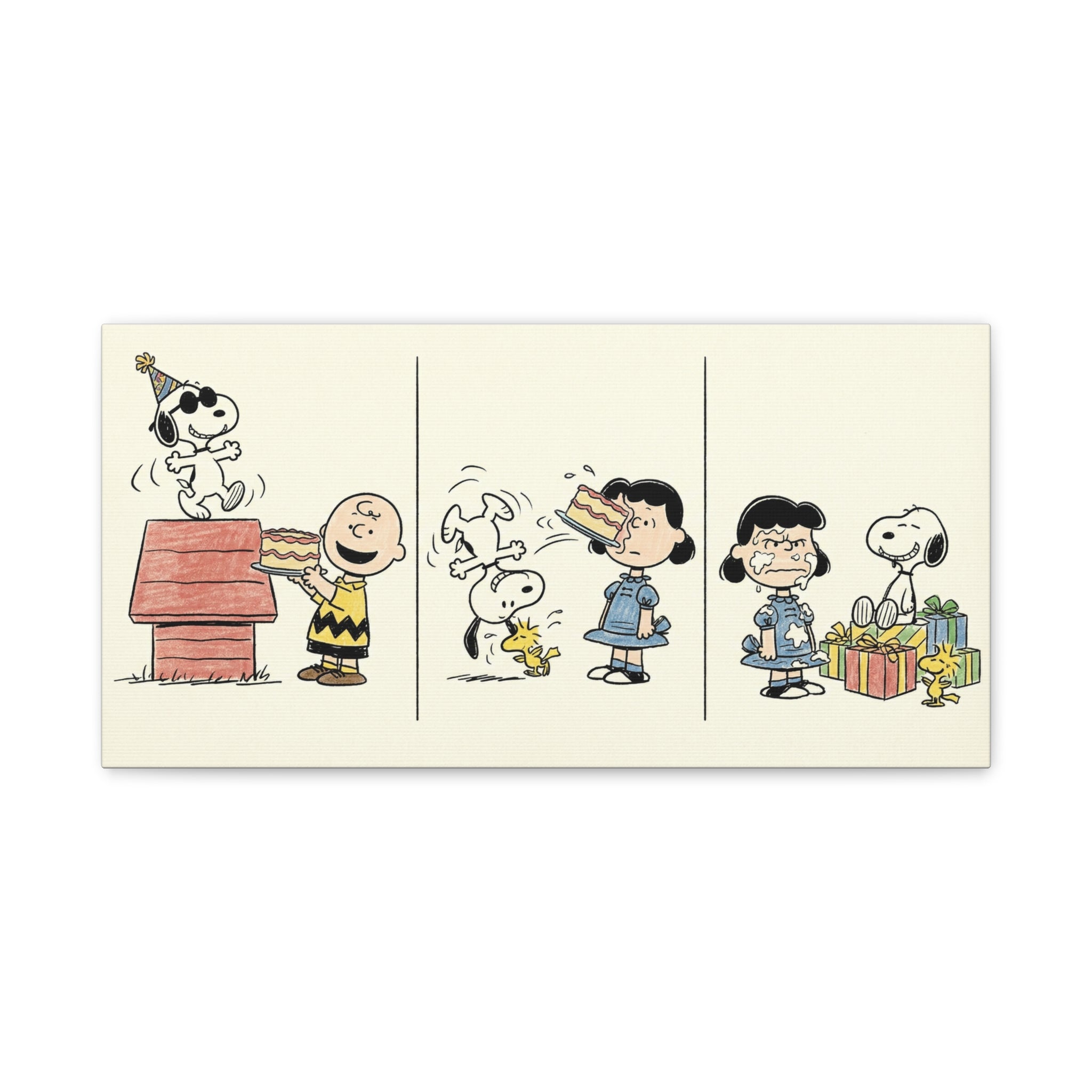 Peanuts Birthday Cake Canvas