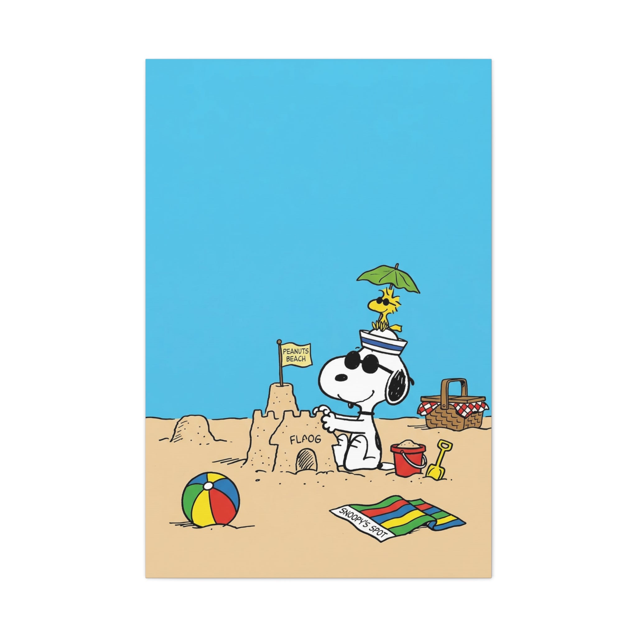 Snoopy Beach Scene Canvas