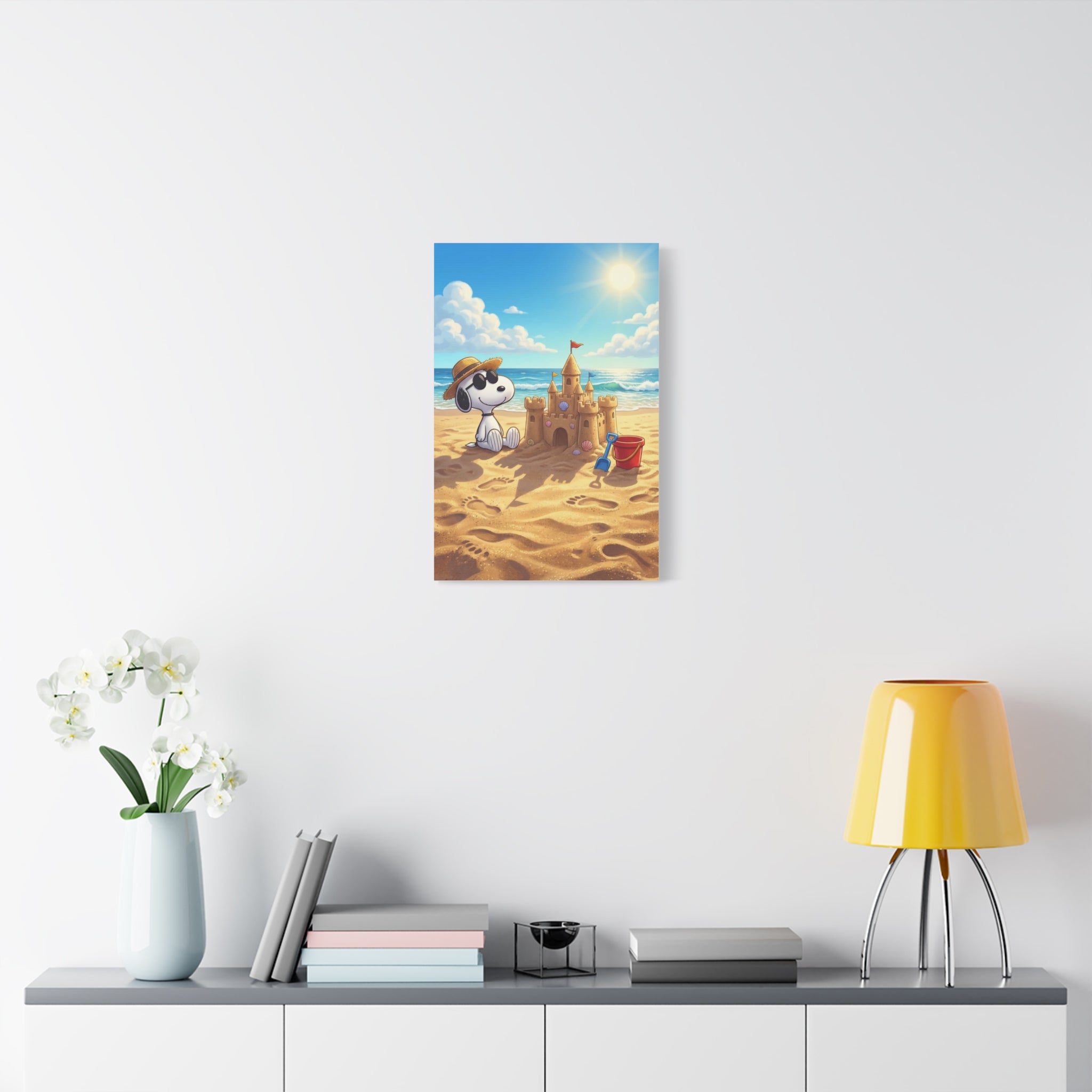 Snoopy At Beach Canvas