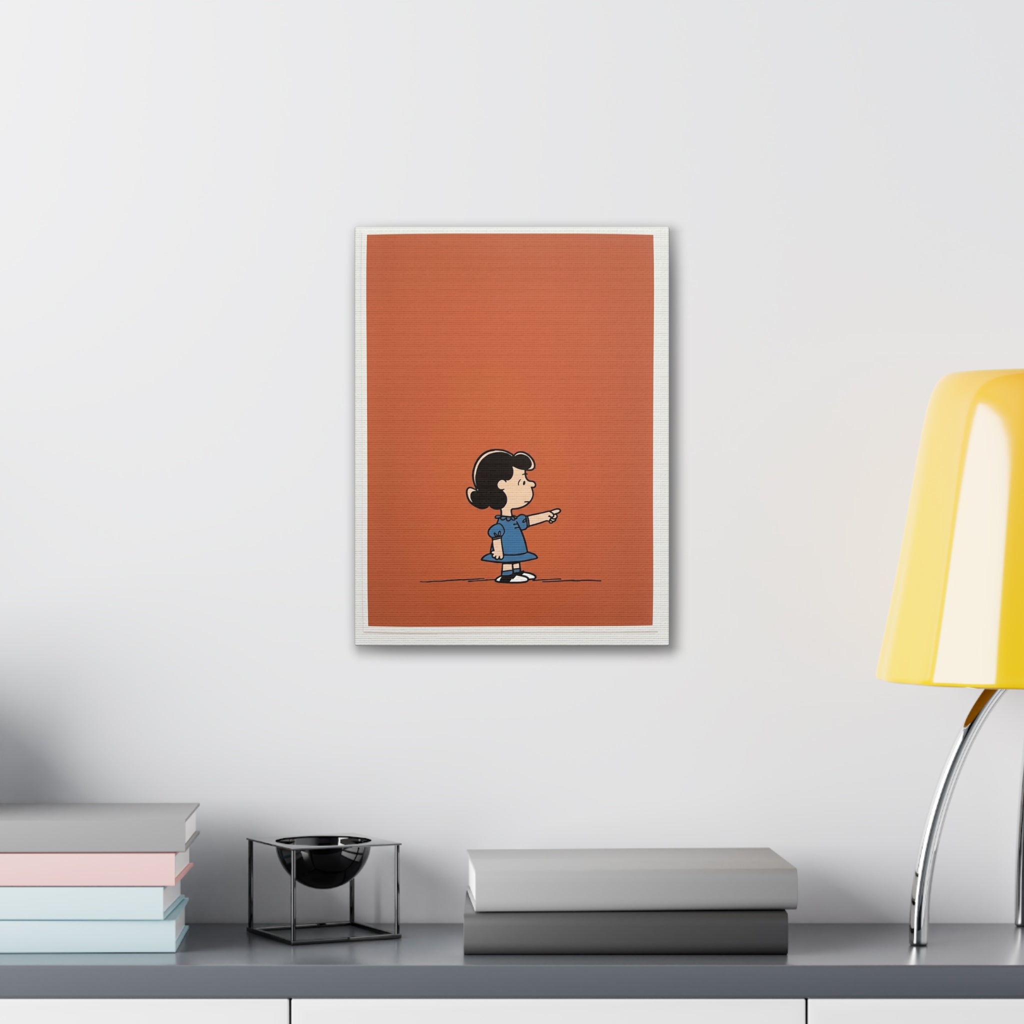 Girl Pointing Illustration Canvas