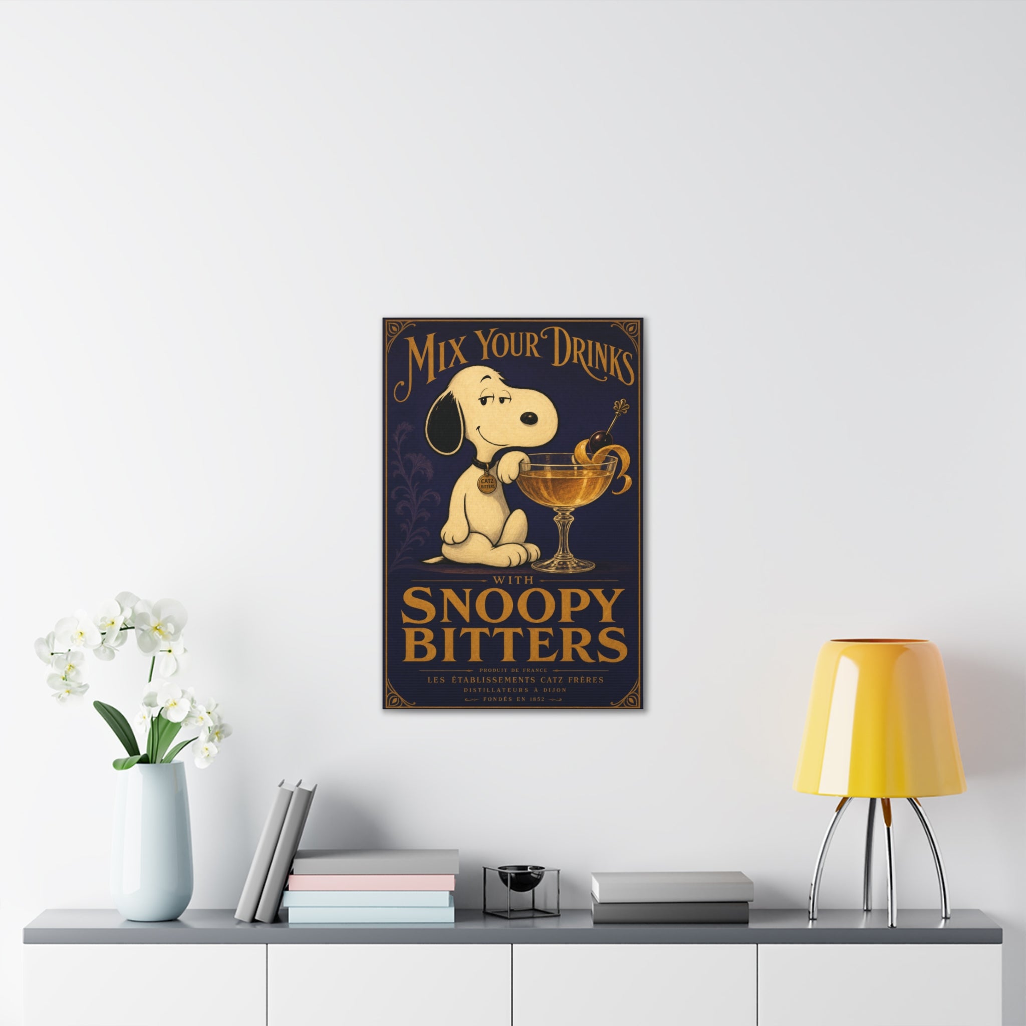 Snoopy Bitters Cocktail Canvas