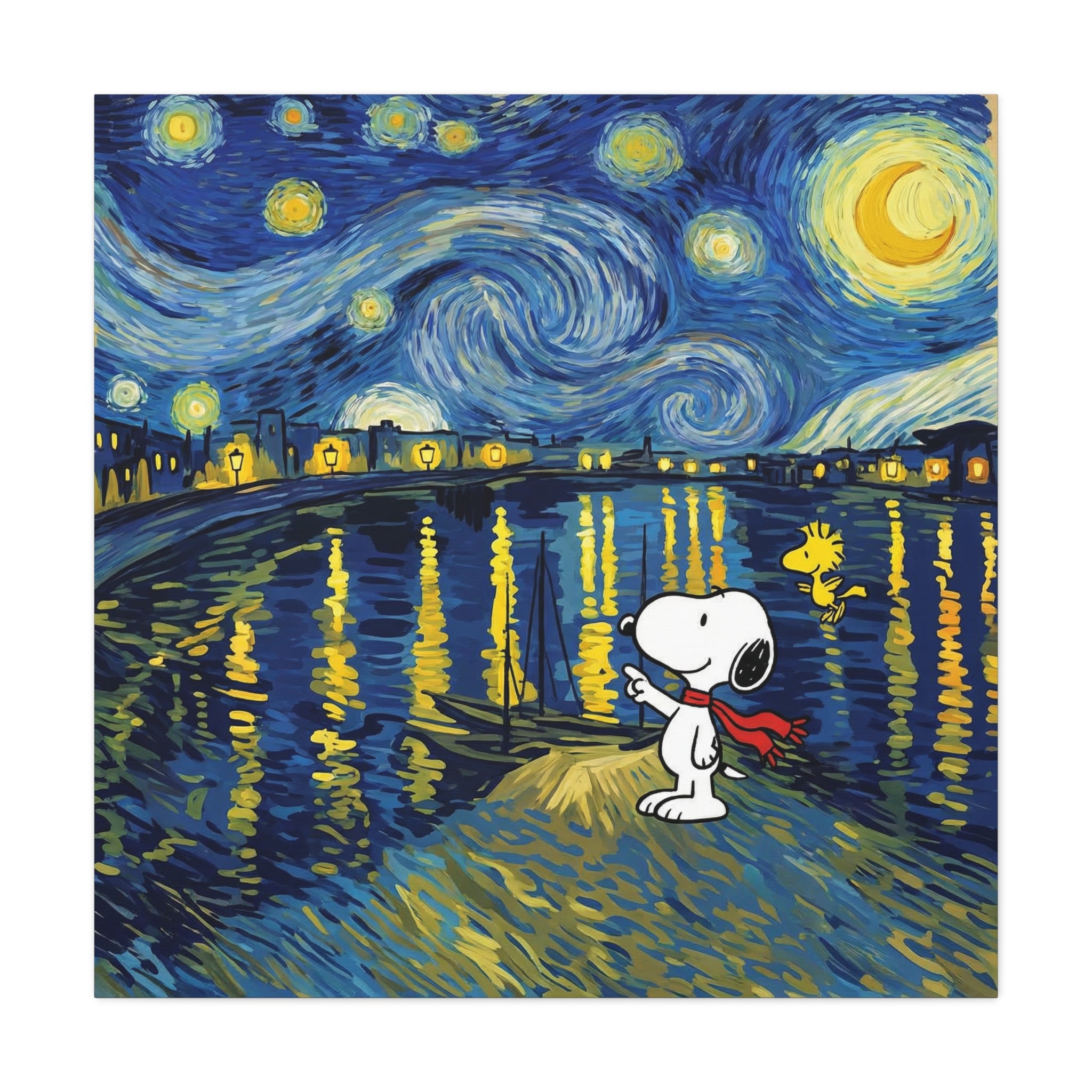 Starry Night Snoopy Canvas