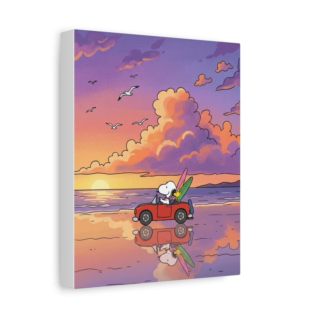 Snoopy Surf Sunset Canvas