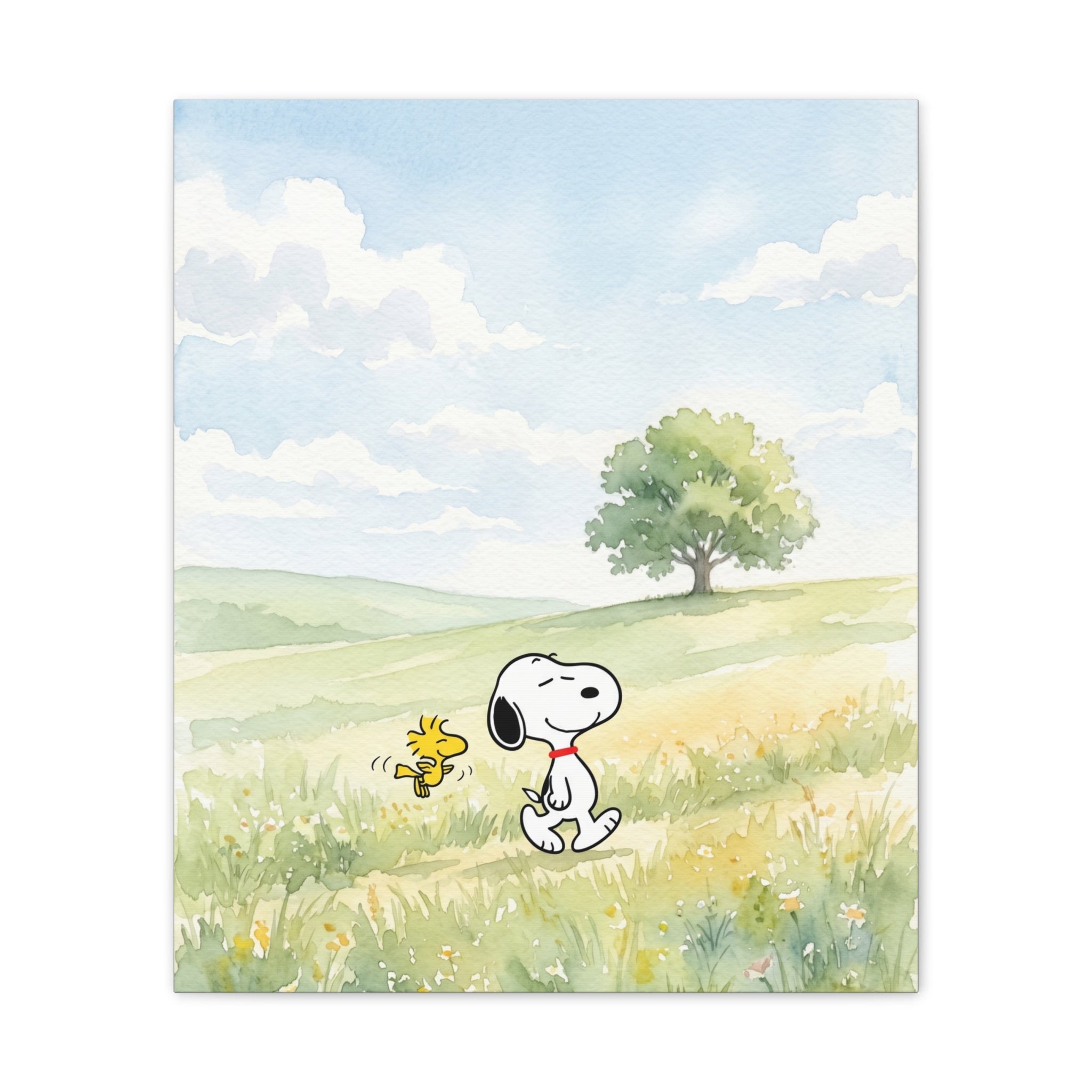 Snoopy and Woodstock Meadow Canvas