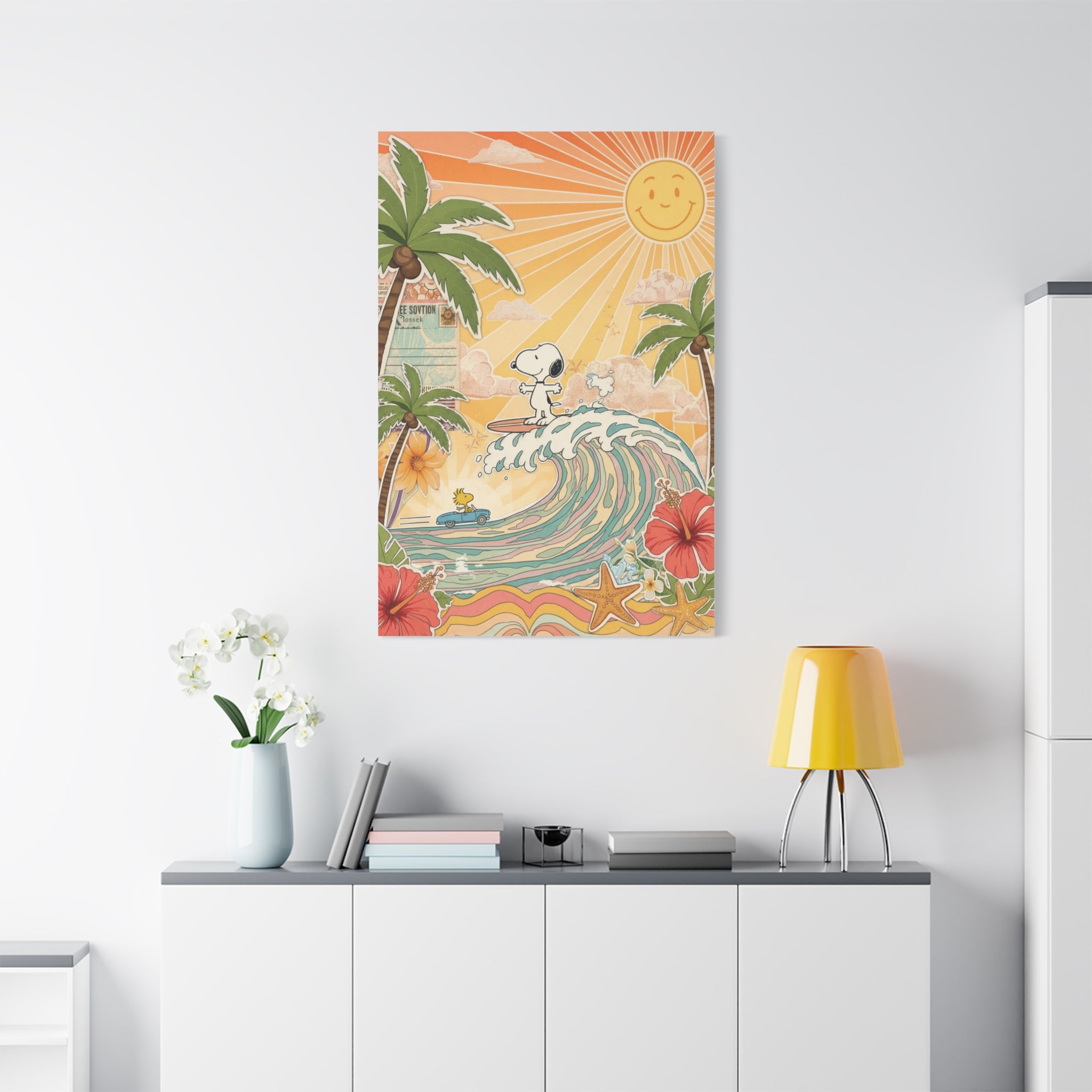 Retro Snoopy Surf Canvas