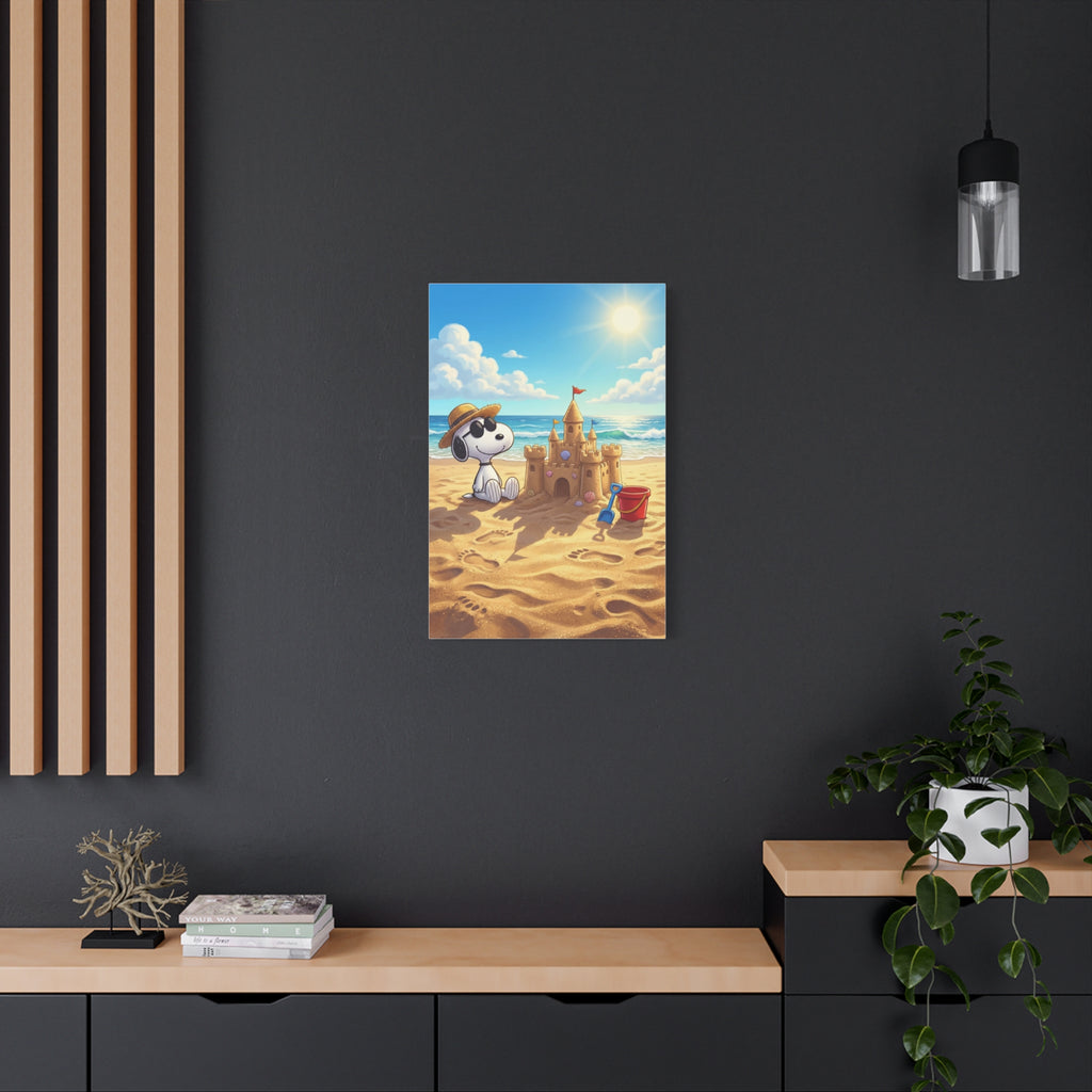 Snoopy At Beach Canvas