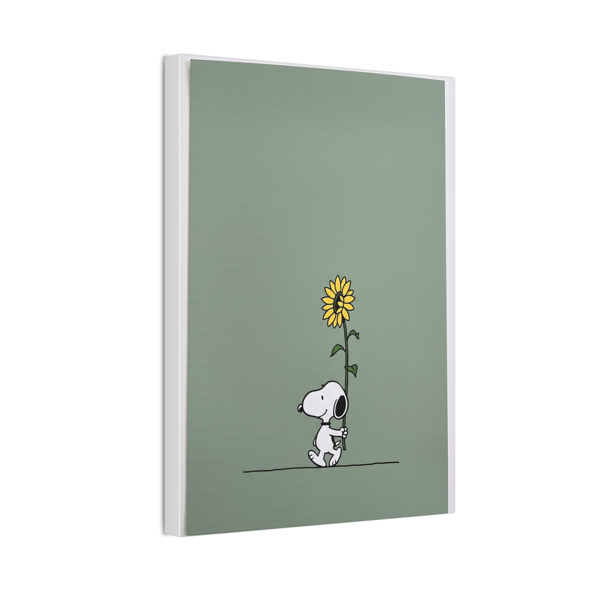 Snoopy With Sunflower Canvas
