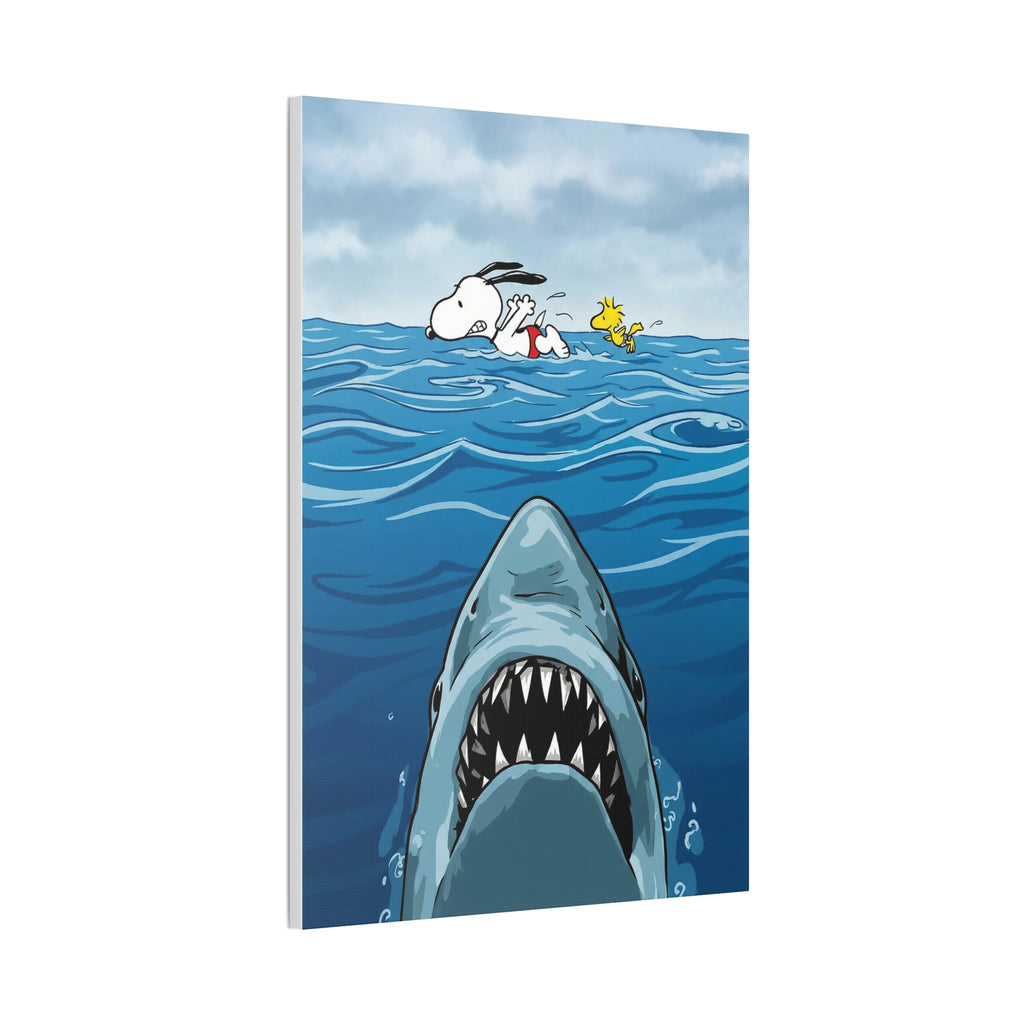 Snoopy Shark Scene Canvas