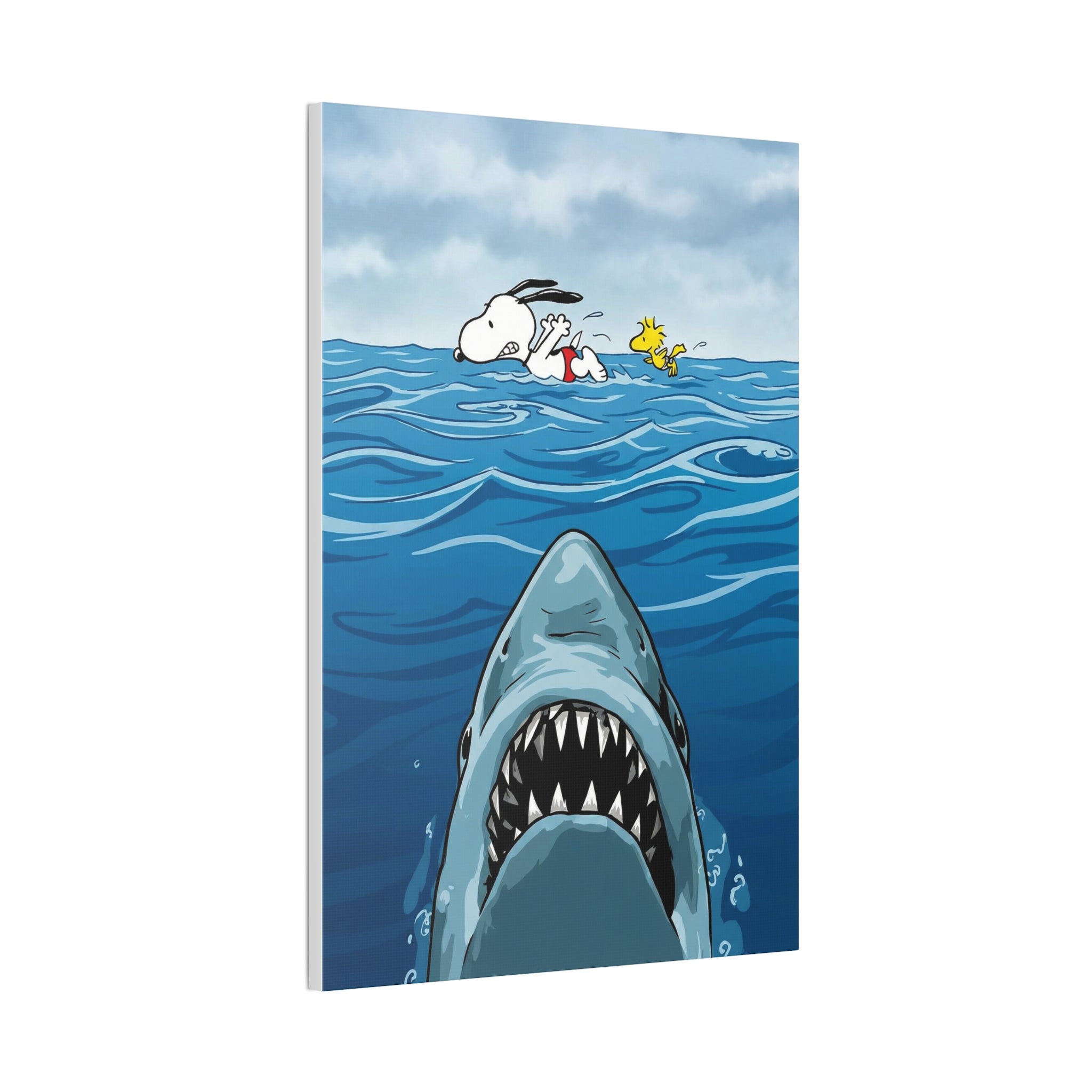 Snoopy Shark Scene Canvas