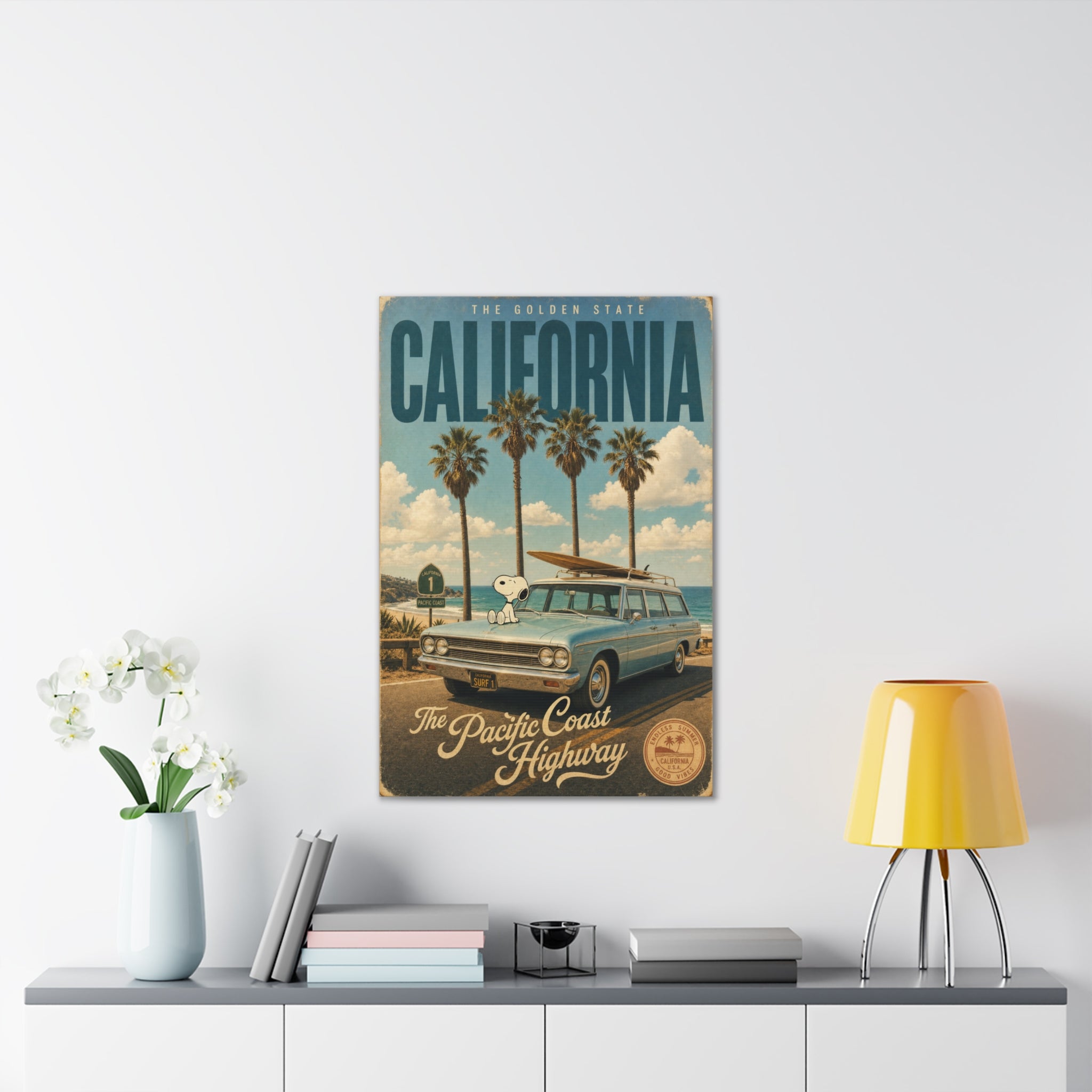 California Coast Snoopy Canvas