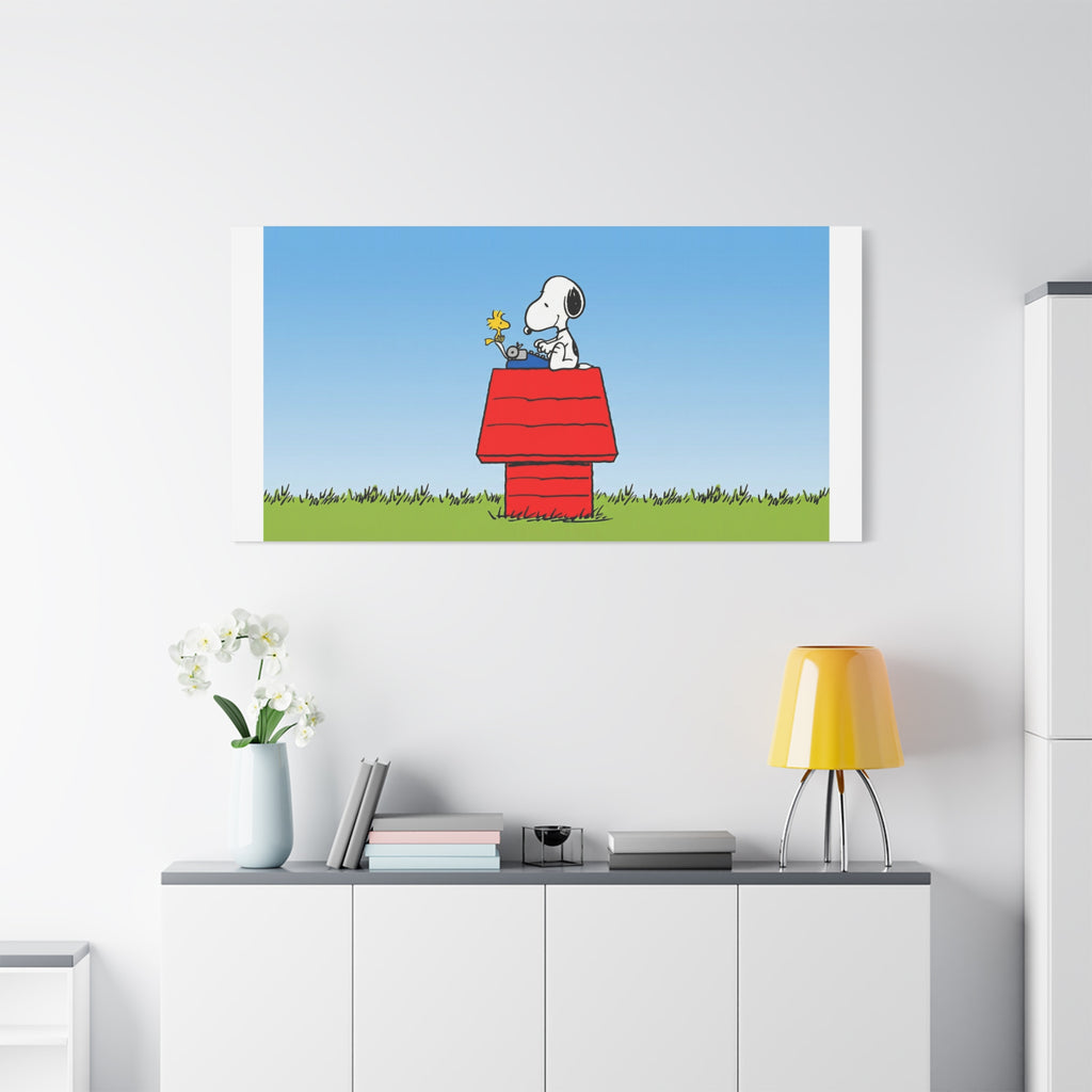 Snoopy on Red Doghouse Canvas