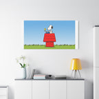 Snoopy on Red Doghouse Canvas