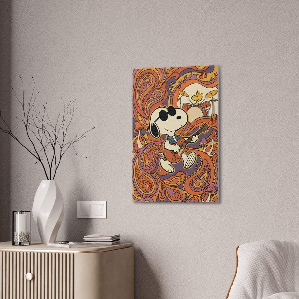 Psychedelic Snoopy Guitar Canvas