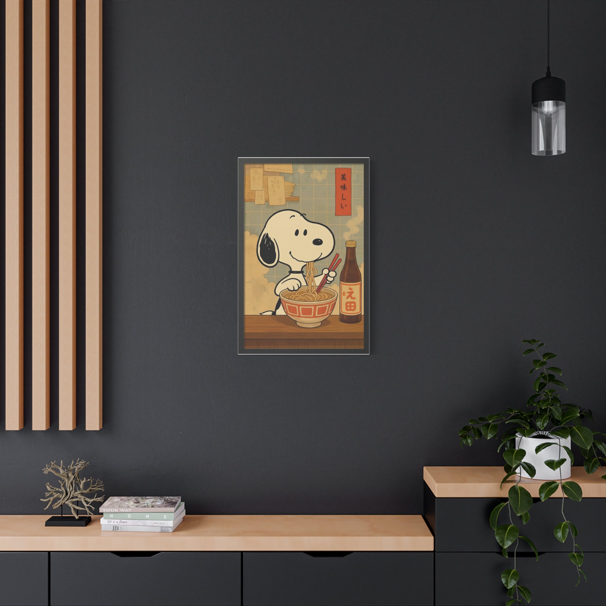 Snoopy Eating Ramen Canvas
