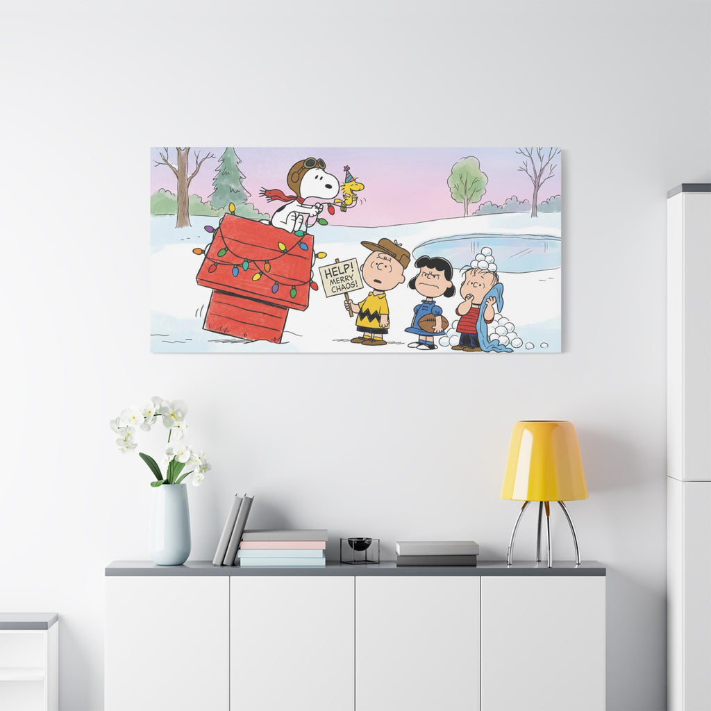 Snoopy Woodstock Holiday Canvas