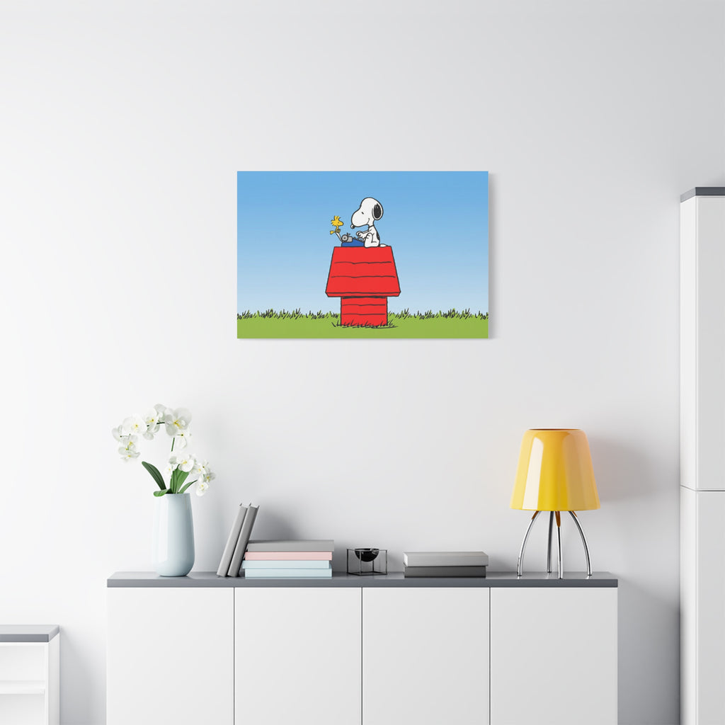Snoopy on Red Doghouse Canvas