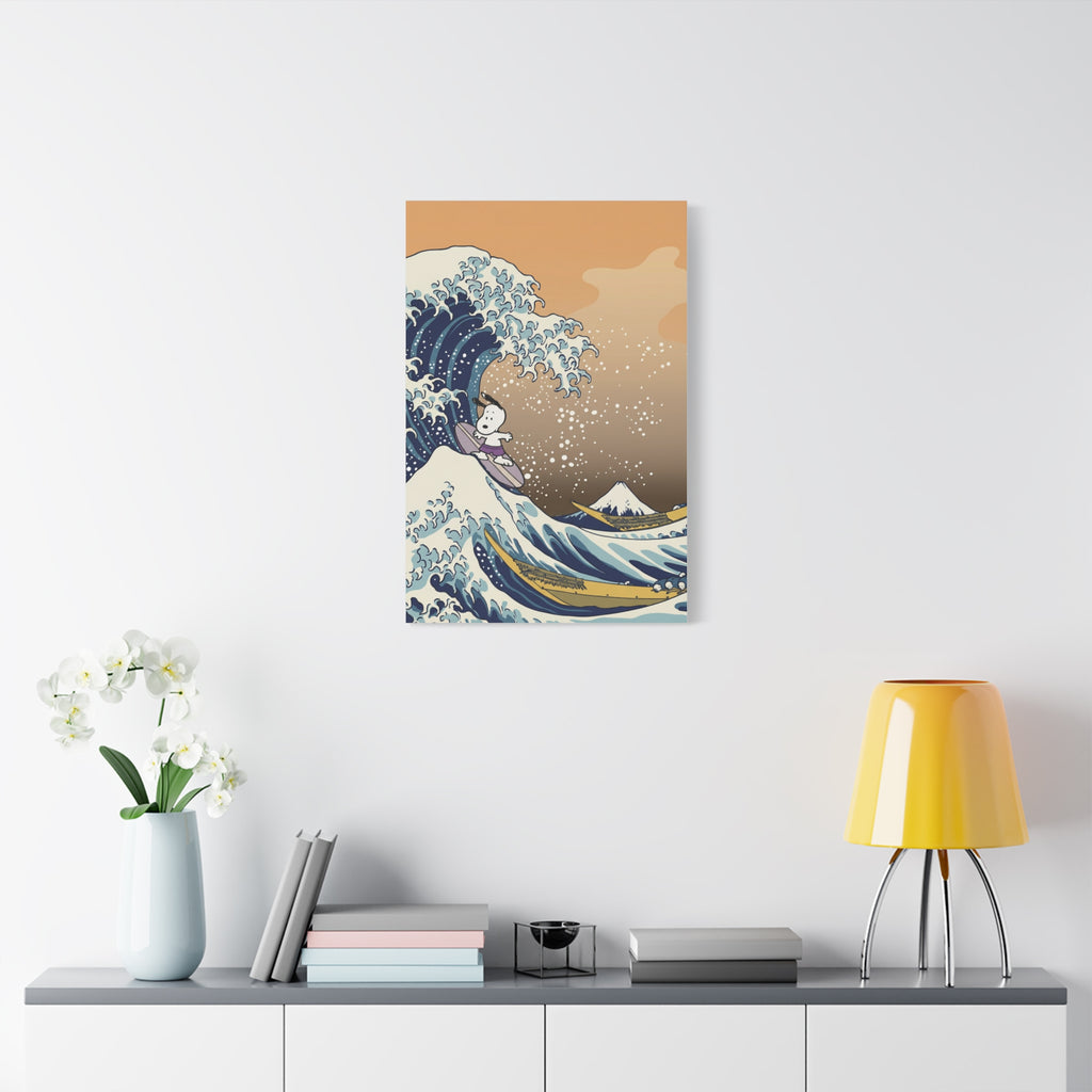 Surfing Snoopy Wave Canvas