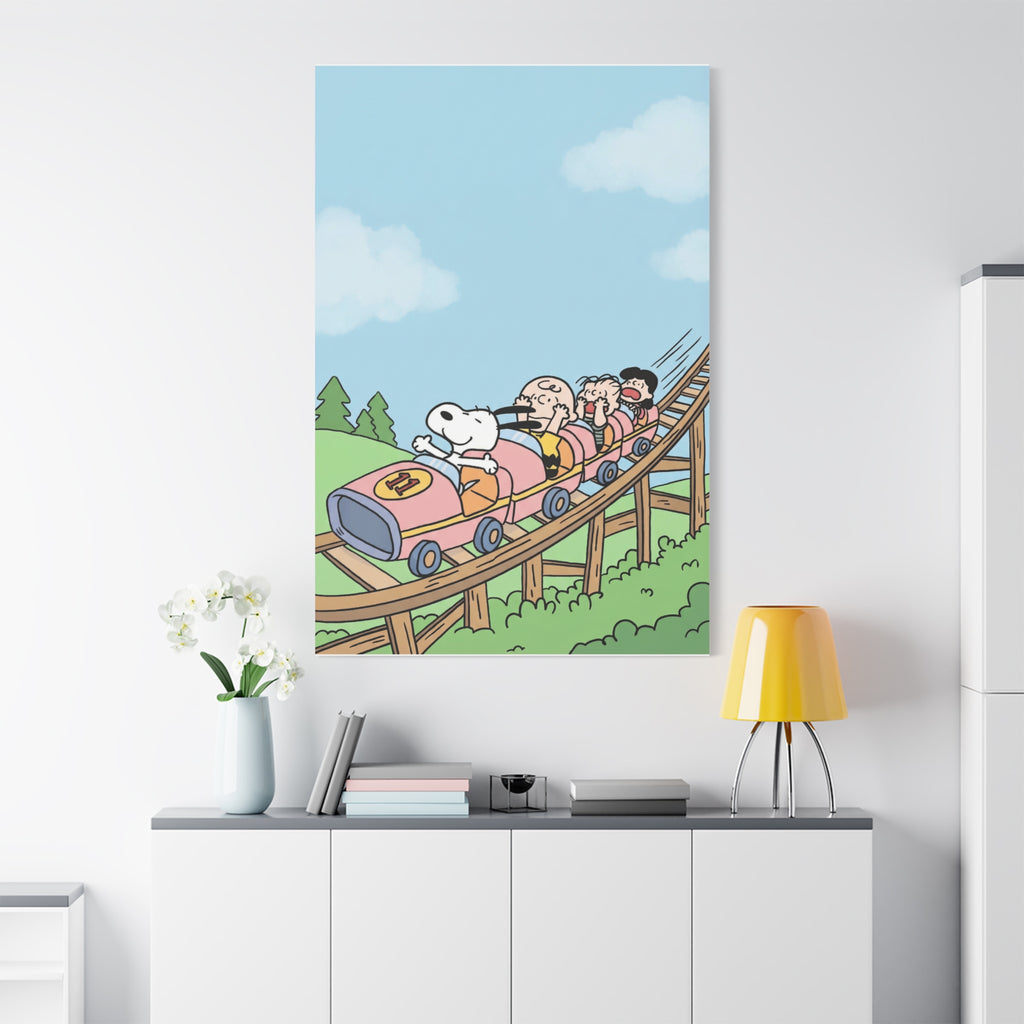 Snoopy Roller Coaster Canvas