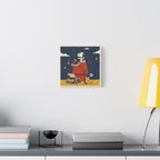 Snoopy Listening to Music Canvas