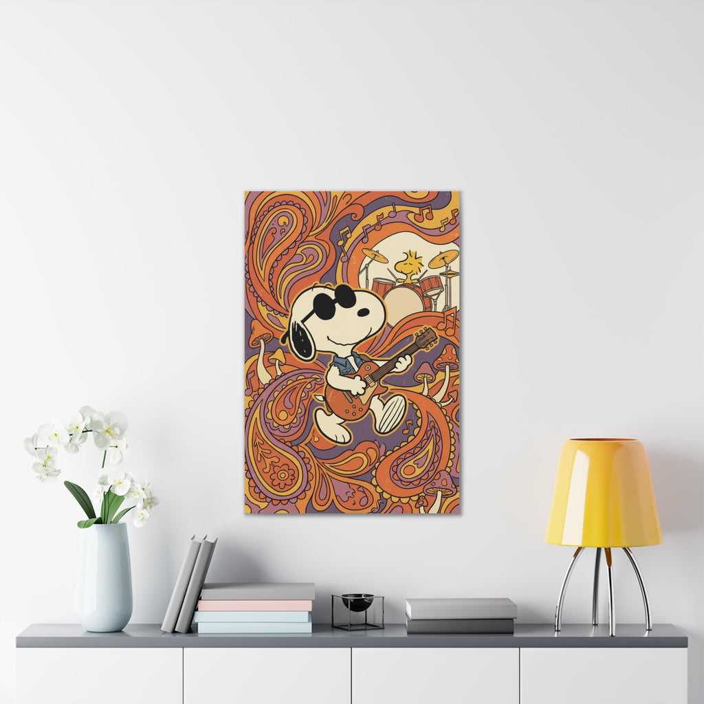 Psychedelic Snoopy Guitar Canvas