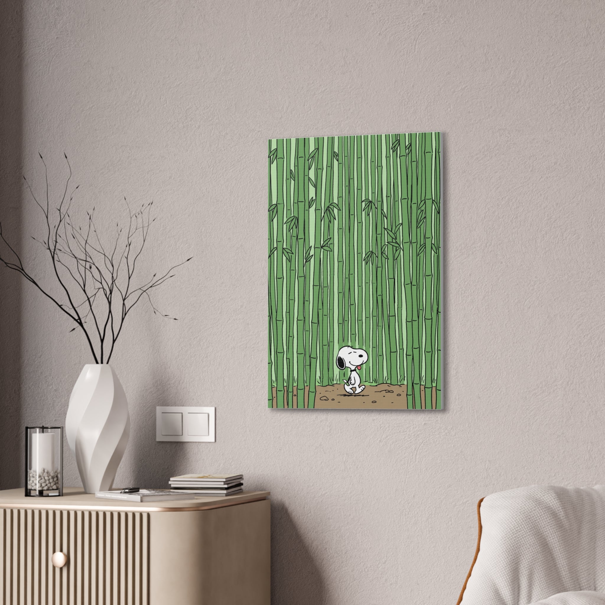 Snoopy in Bamboo Forest Canvas