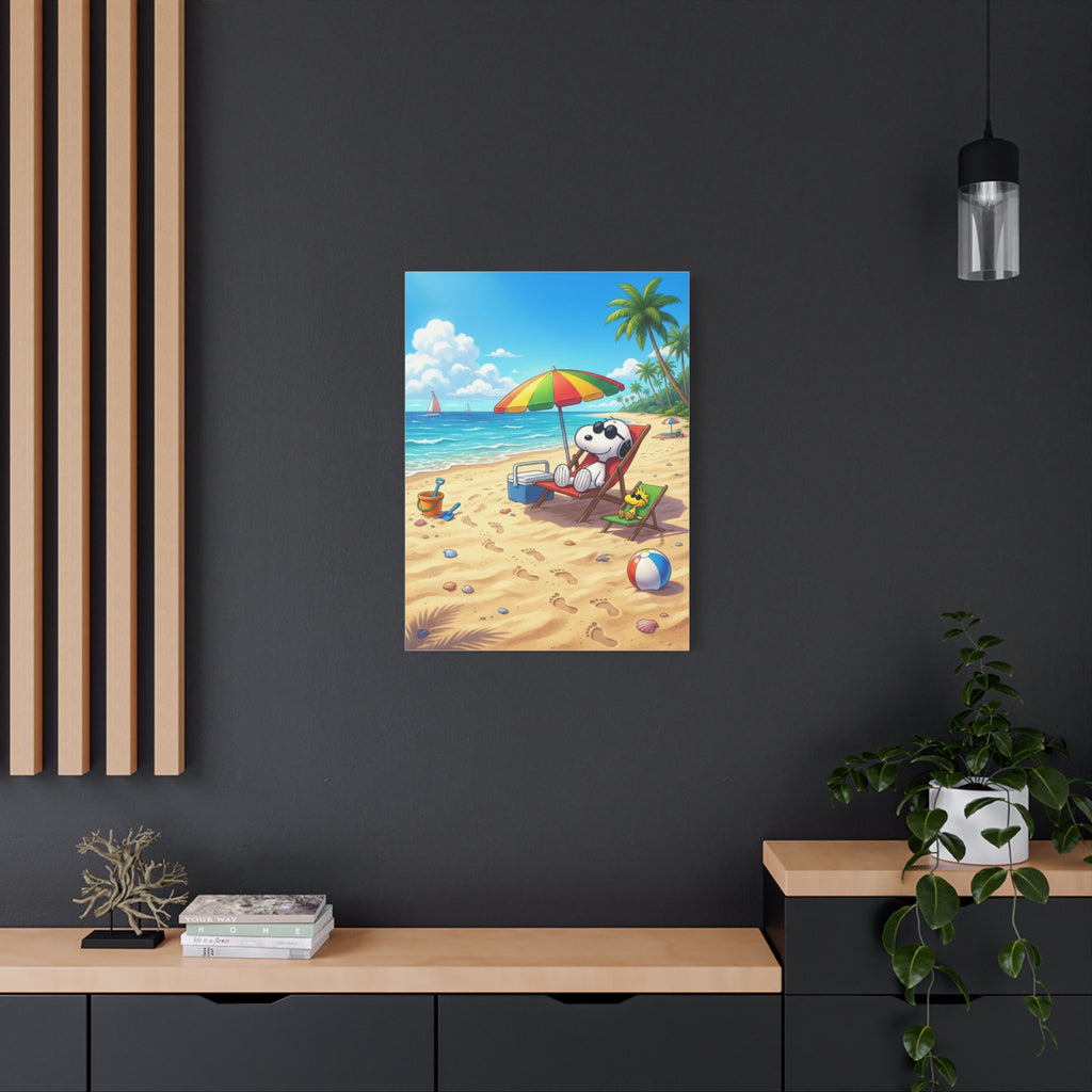 Snoopy Beach Matte Canvas