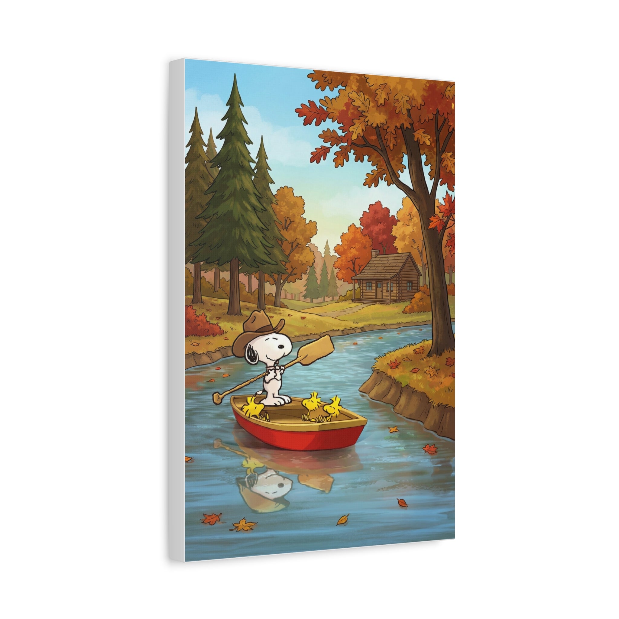 Snoopy Rowboat Autumn Canvas
