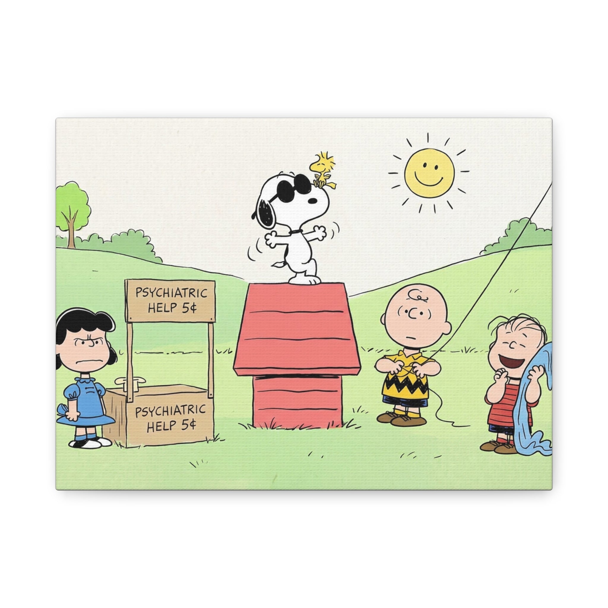 Woodstock Cartoon Scene Canvas