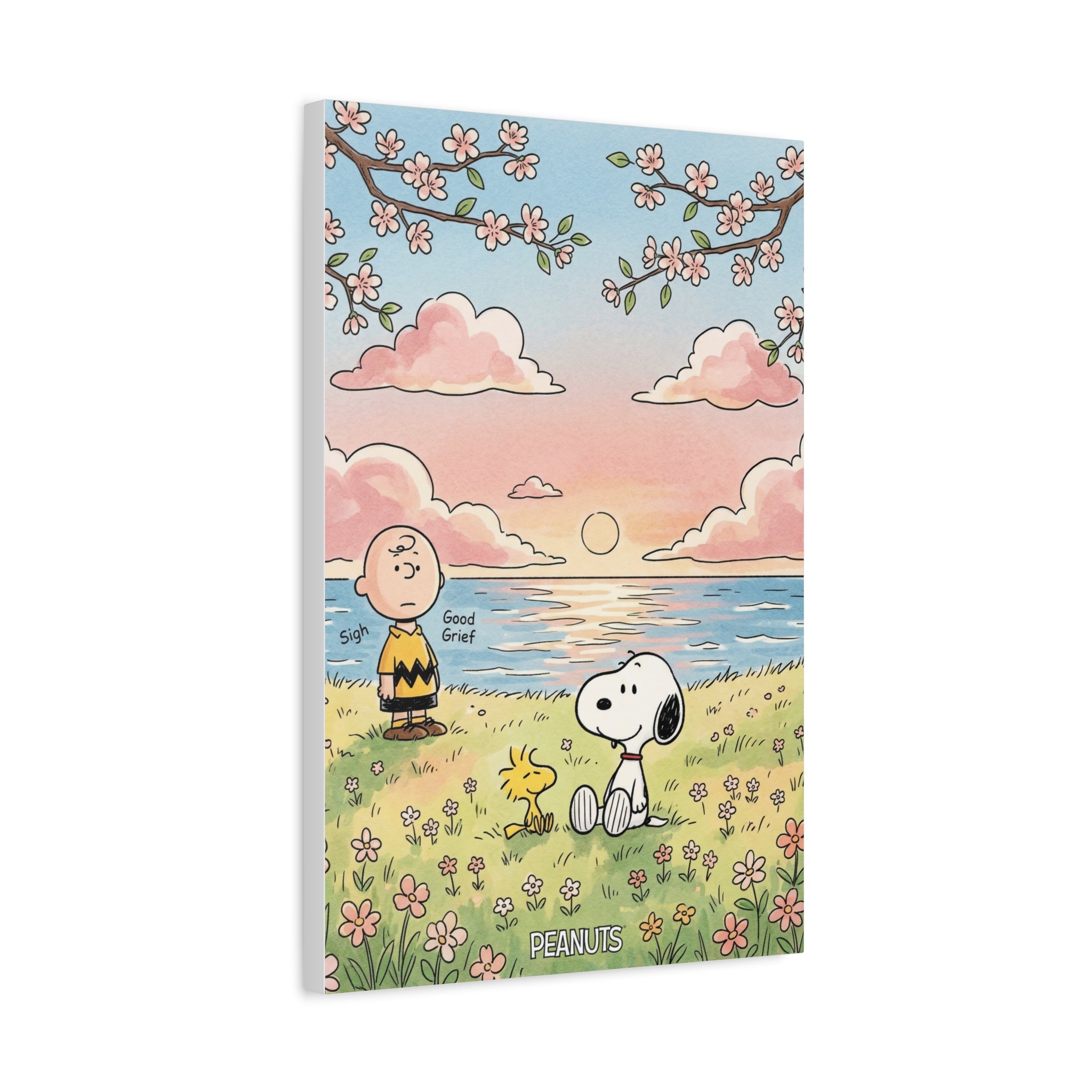 Snoopy Charlie Sunset Canvas